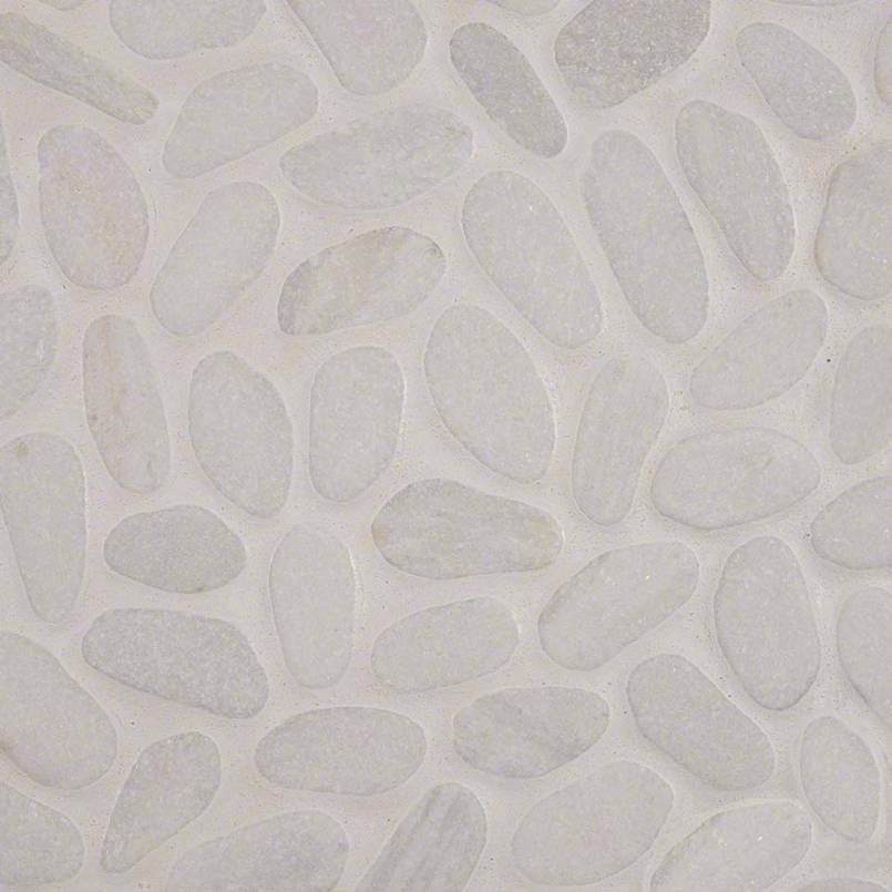 WHITE PEBBLES MESH BACKED Floor or Wall Tile, Mosaic - Shop at Home Craft Studio - 1