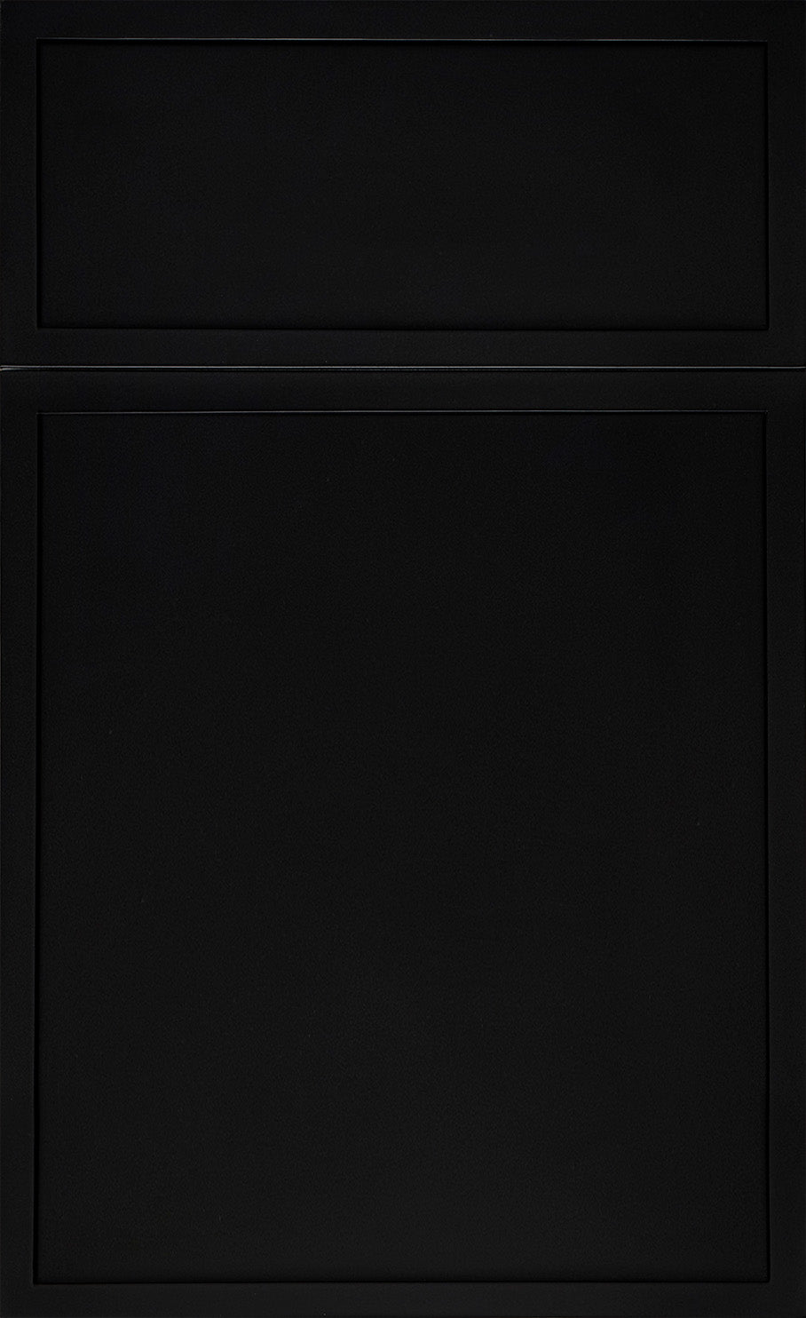 Imperial Madison Midnight cabinet door, featuring a sleek black finish and transitional shaker style design.