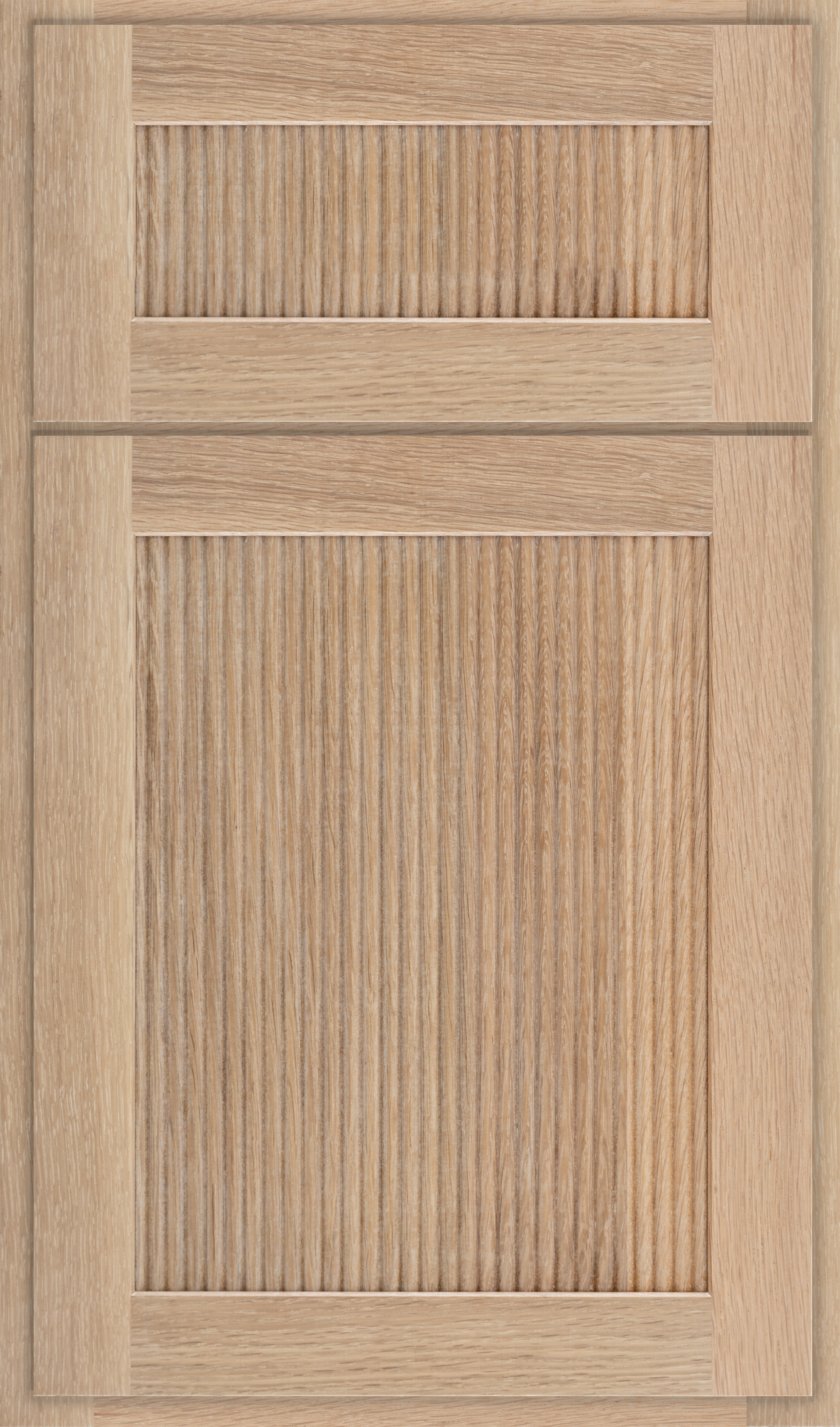 Reeded Malibu cabinet door design showcasing customizable wood species for kitchen cabinets.