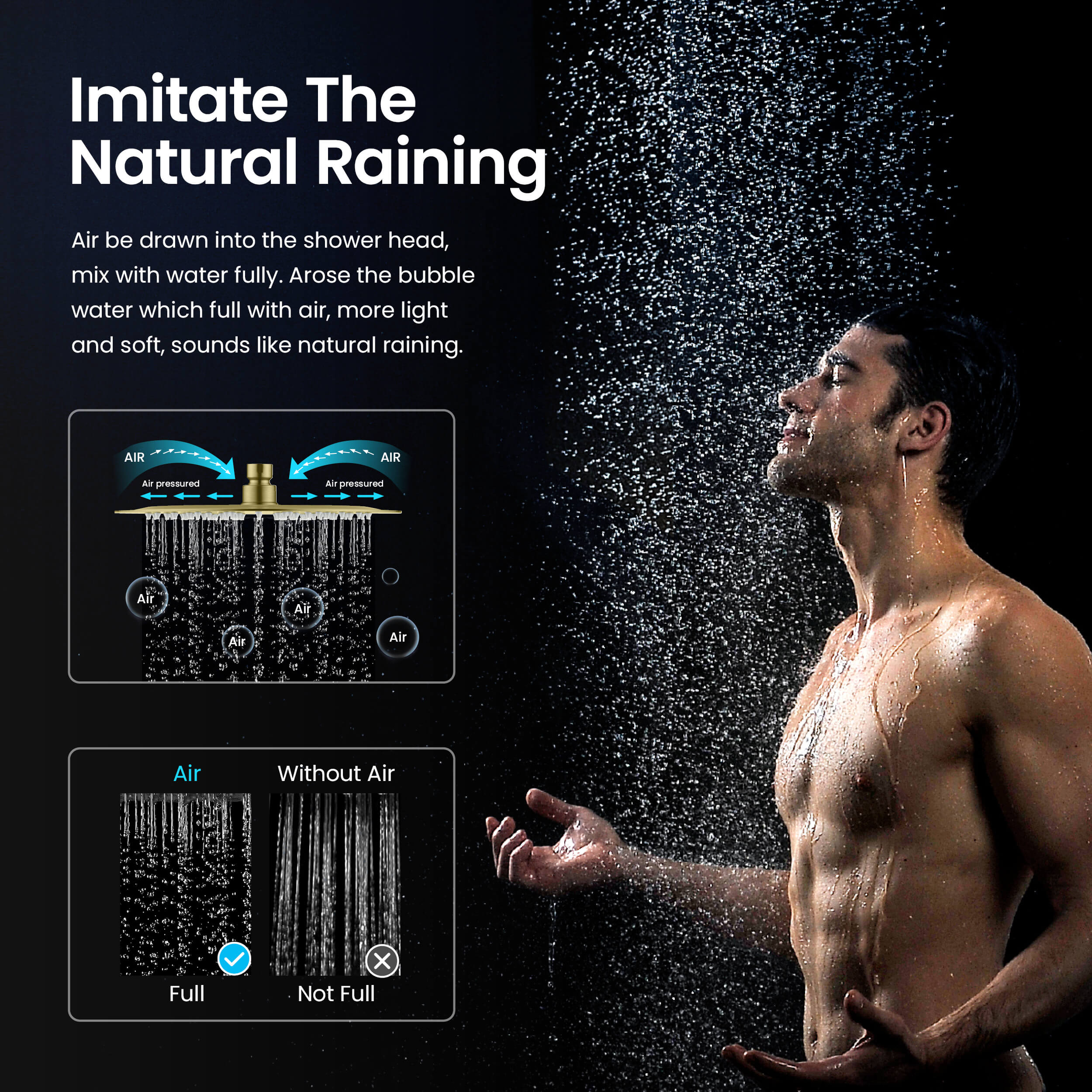 Halo 12" Metal Rain Shower Head 2mm Ultra Thin Profile - RS102