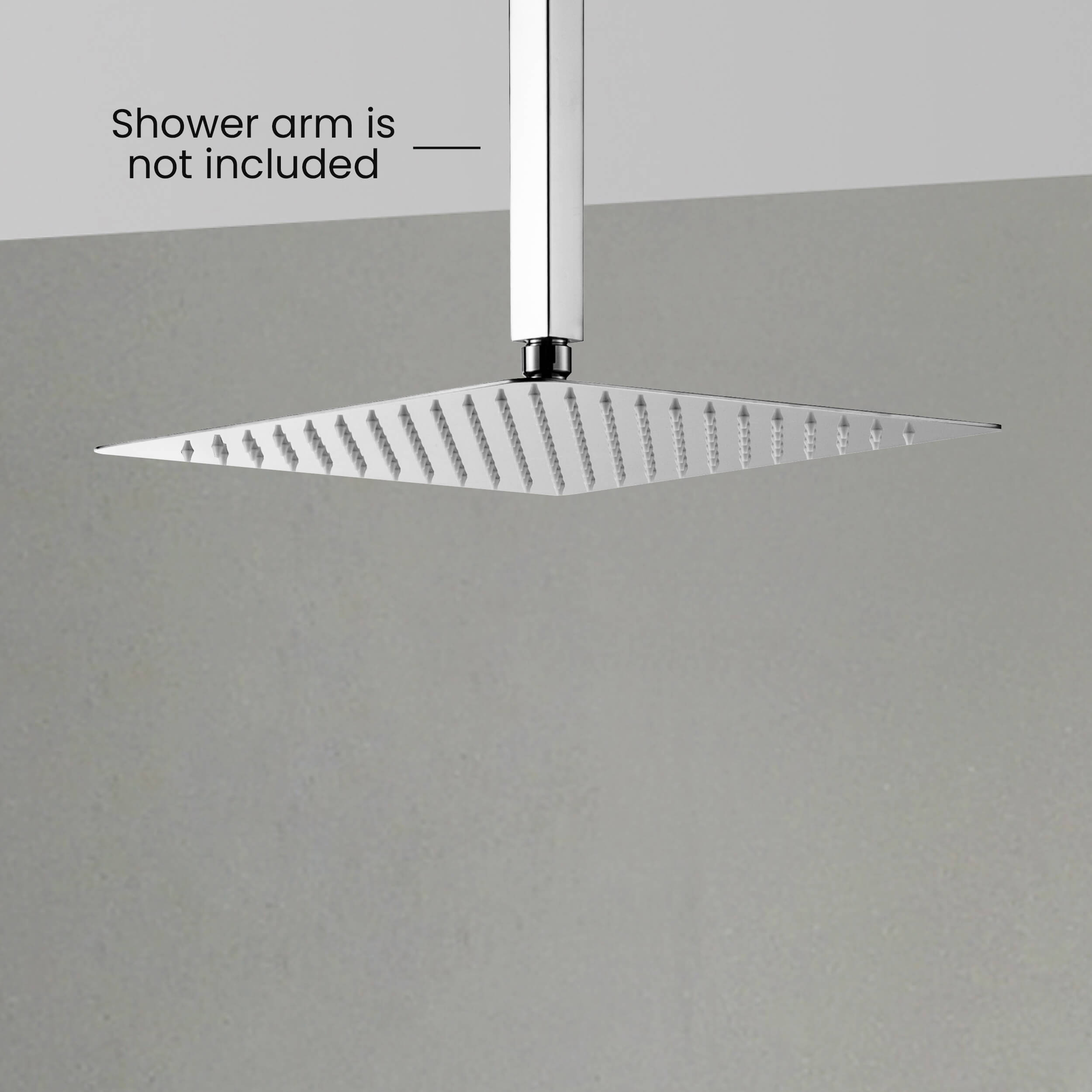 Quadra 12" Metal Rain Shower Head 2mm Ultra Thin Profile - RS103