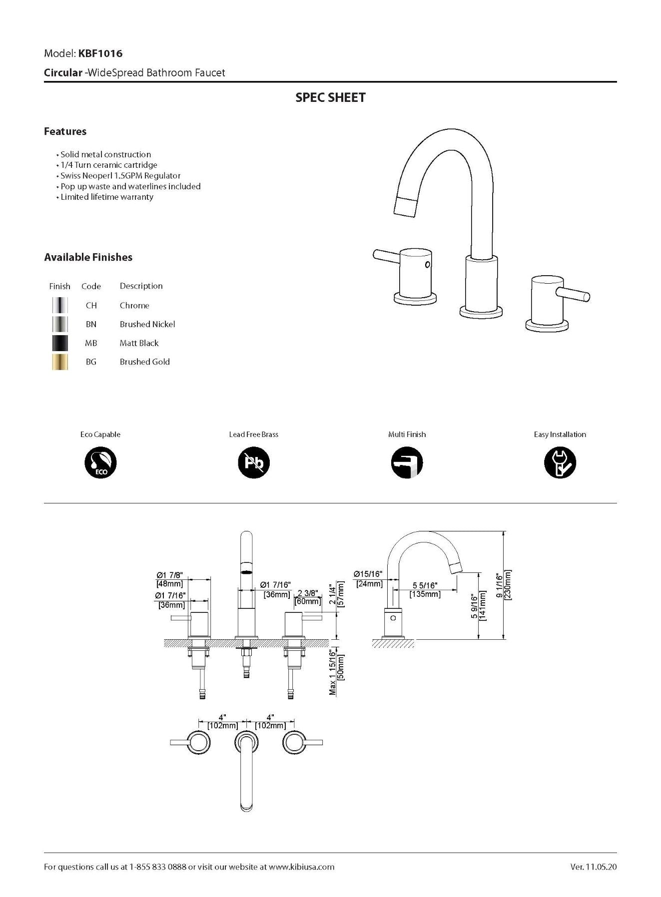 Wide Spread Lavatory Faucet – KBF1016