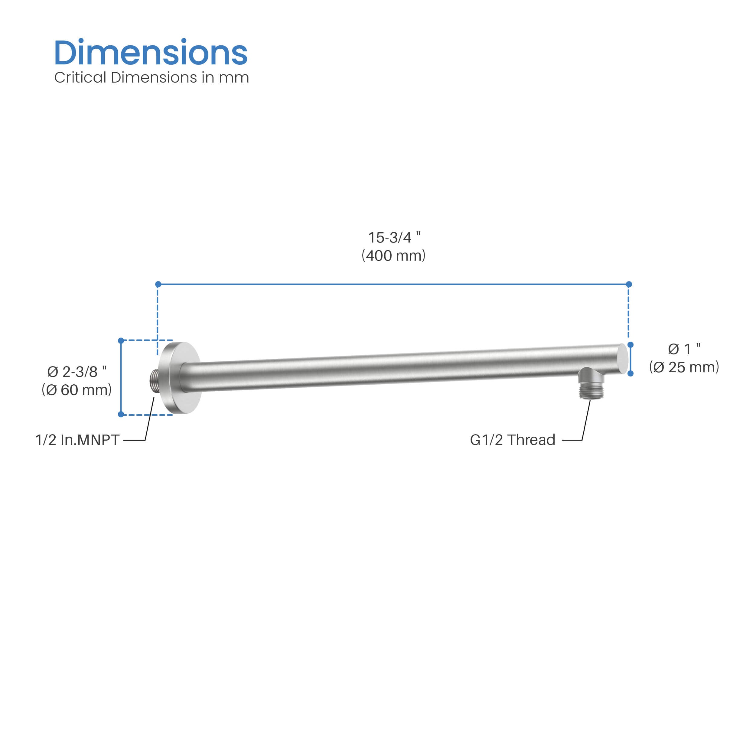 Halo 16" Wall Mounted Shower Arm - SA1600