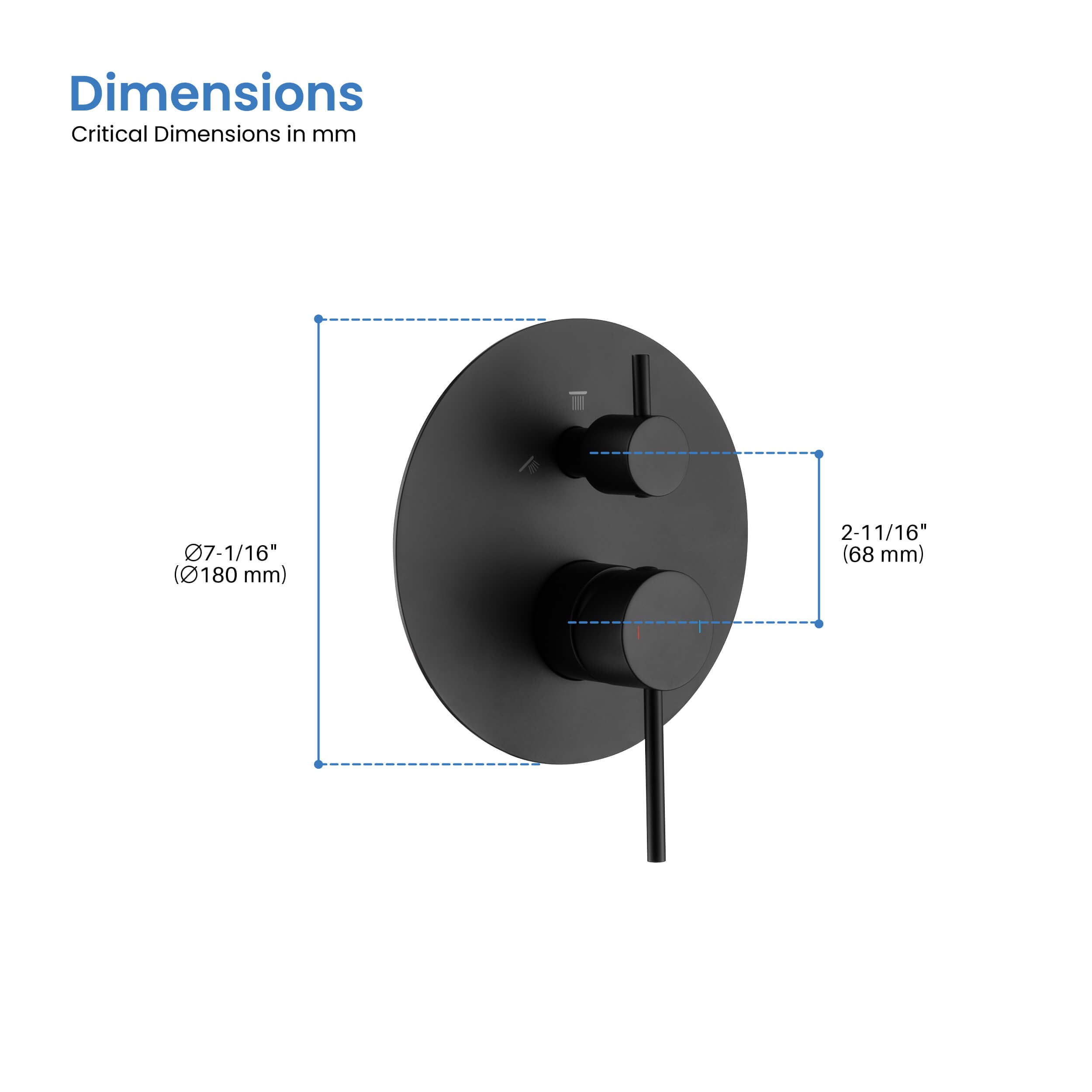 Halo 2 Function Rough-in Valve Trim Plate - SVT1-2