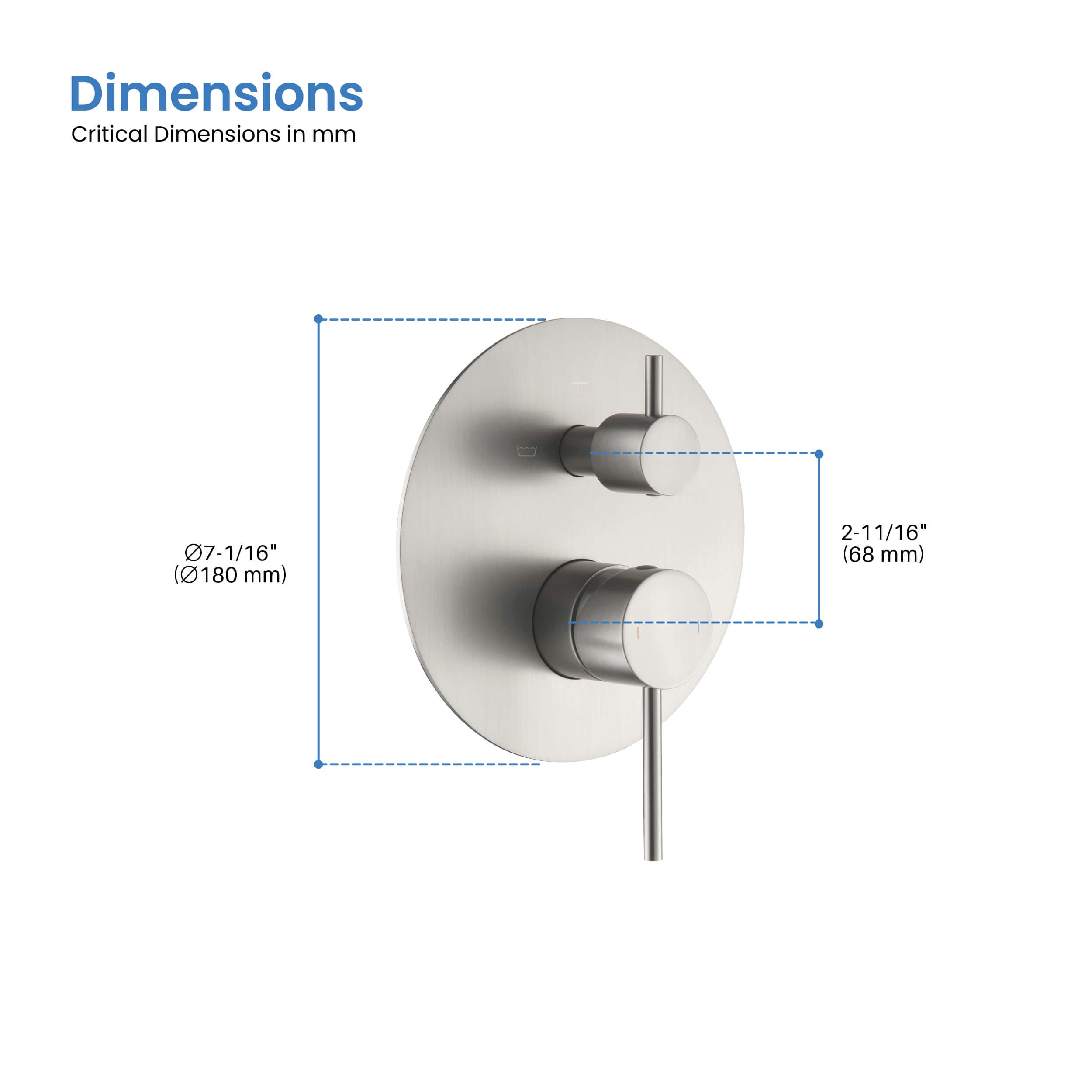 Halo 3 Function Rough-in Valve Trim Plate - SVT1-3