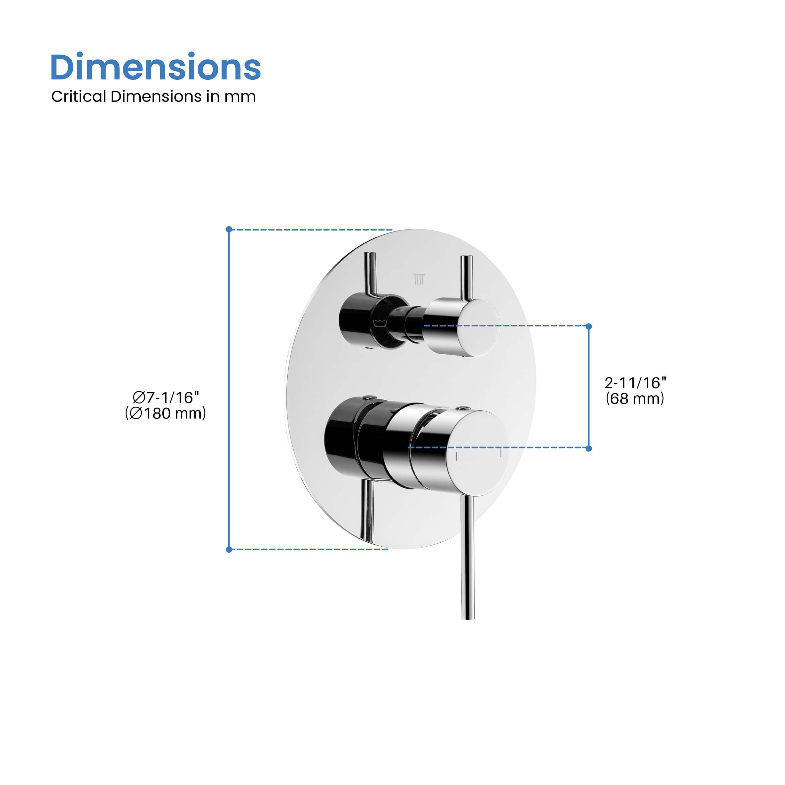 Halo 3 Function Rough-in Valve Trim Plate - SVT1-3