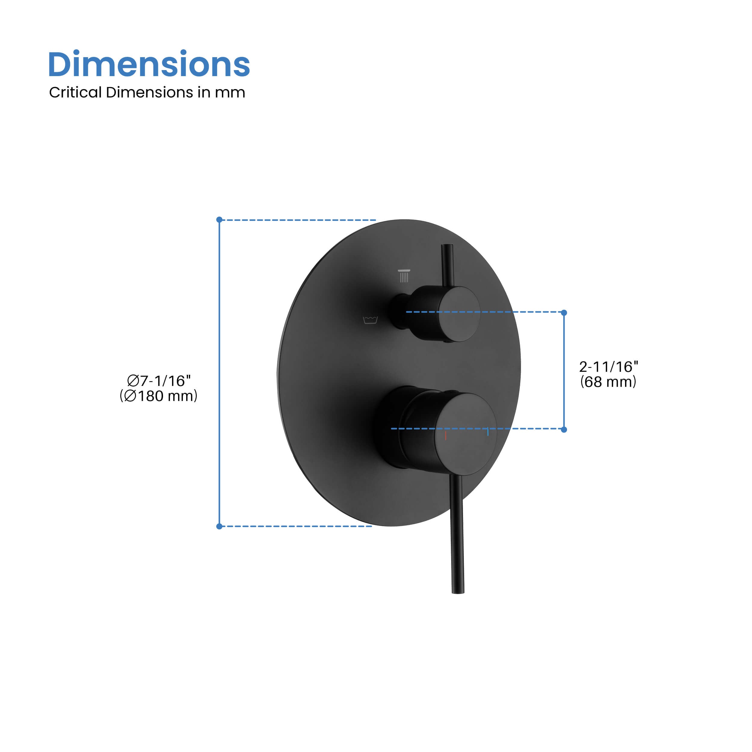 Halo 3 Function Rough-in Valve Trim Plate - SVT1-3