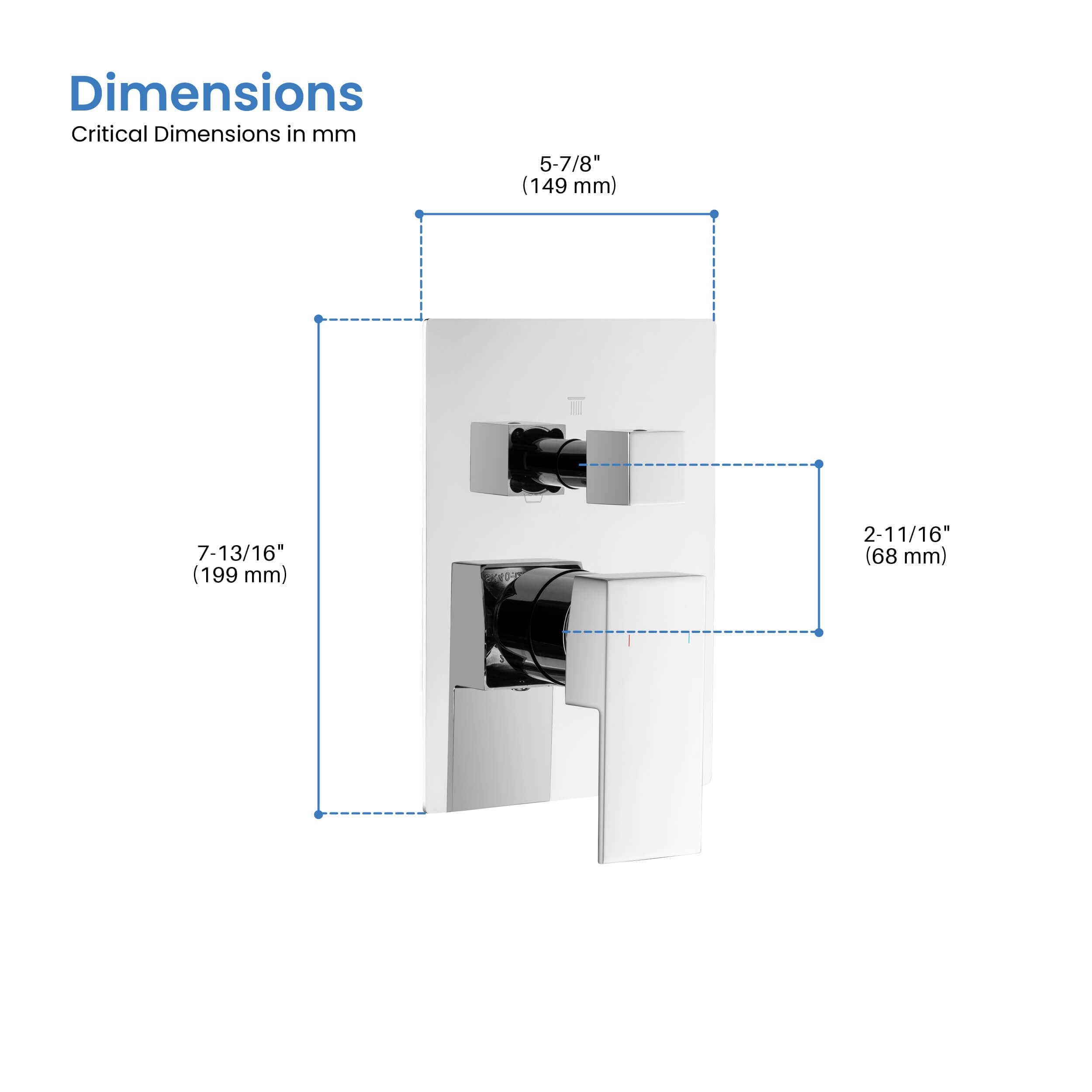 Quadro 3 Function Rough-in Valve Trim Plate - SVT2-3