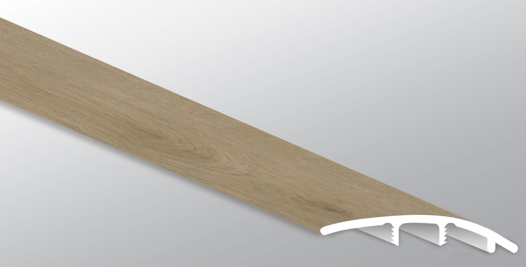 Studio collection bohemian low gloss luxury vinyl tile transition strip, 9x48 size, 30mil thickness, enhanced durability.