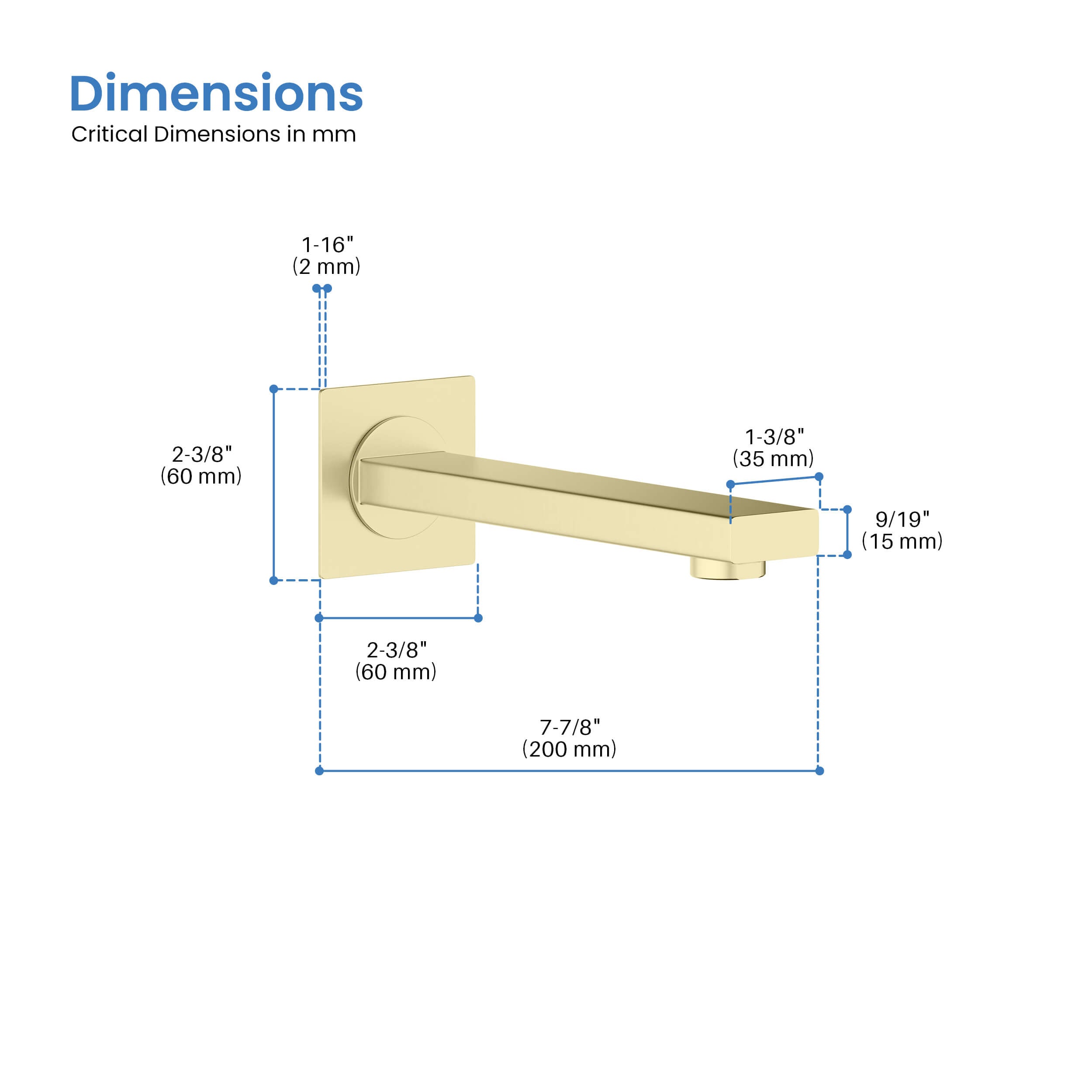 Quadra Metal Tub Spout - TS101