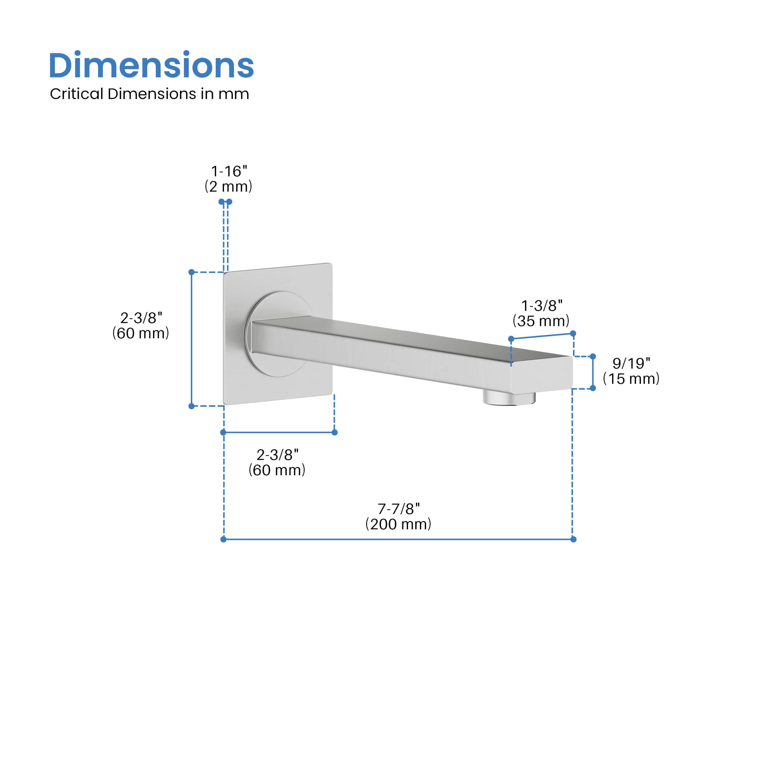Quadra Metal Tub Spout - TS101