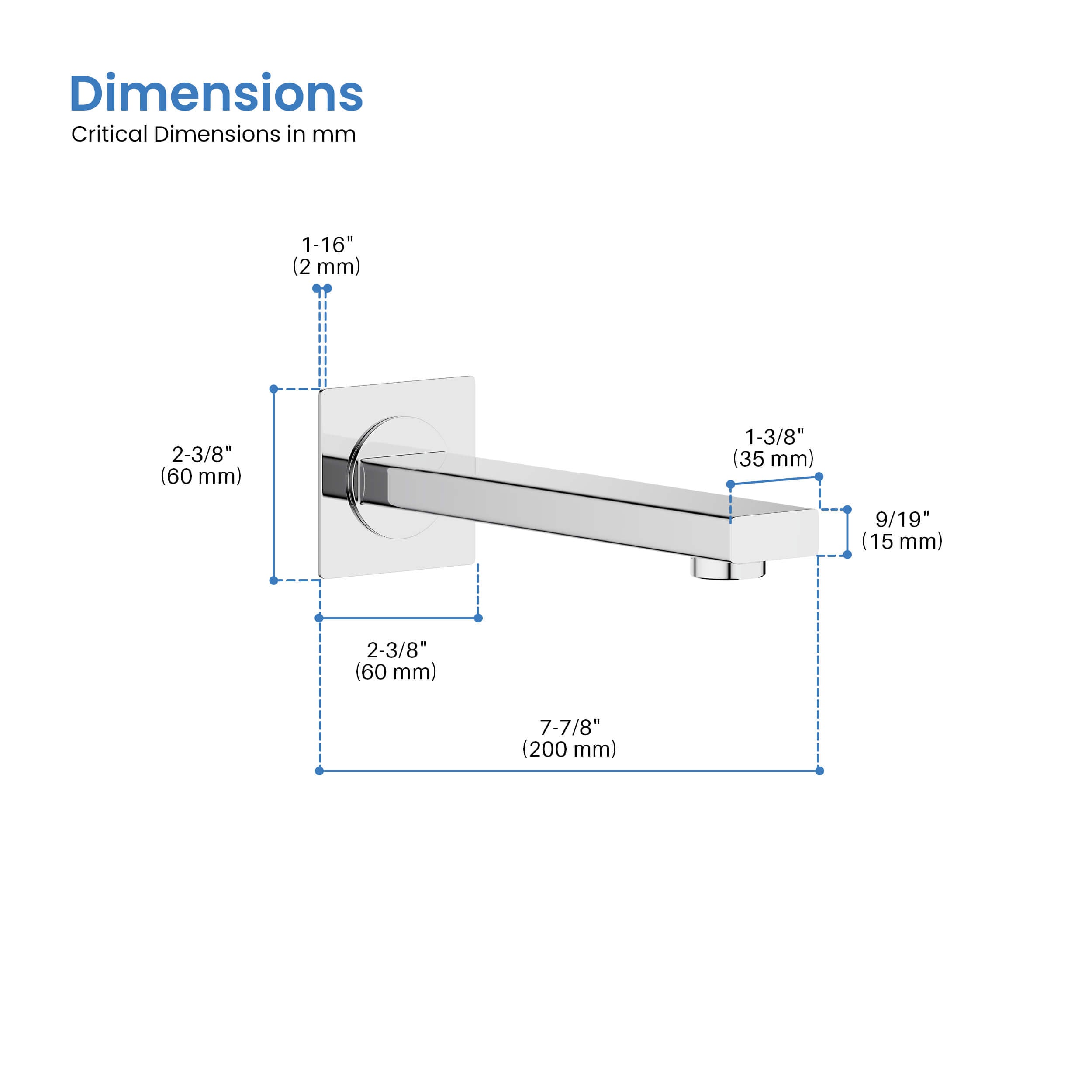 Quadra Metal Tub Spout - TS101
