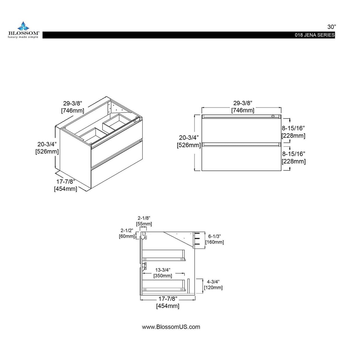Jena 30 Inch Vanity(LED Illuminated)