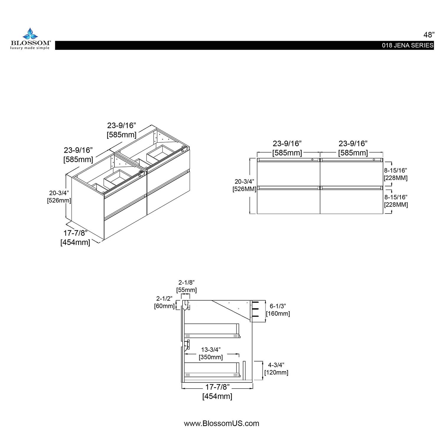 Jena 48 Inch Vanity(LED Illuminated)