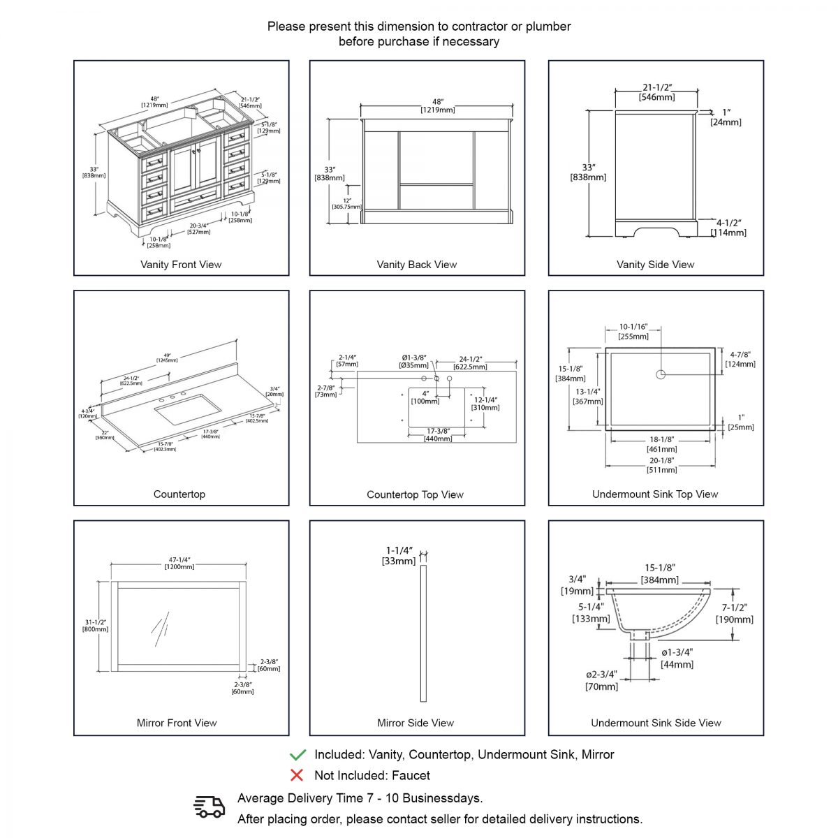 Copenhagen 48″ Vanity