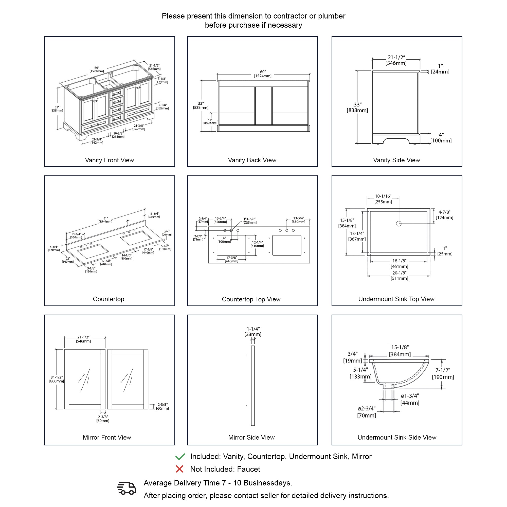 Copenhagen 60″ Vanity