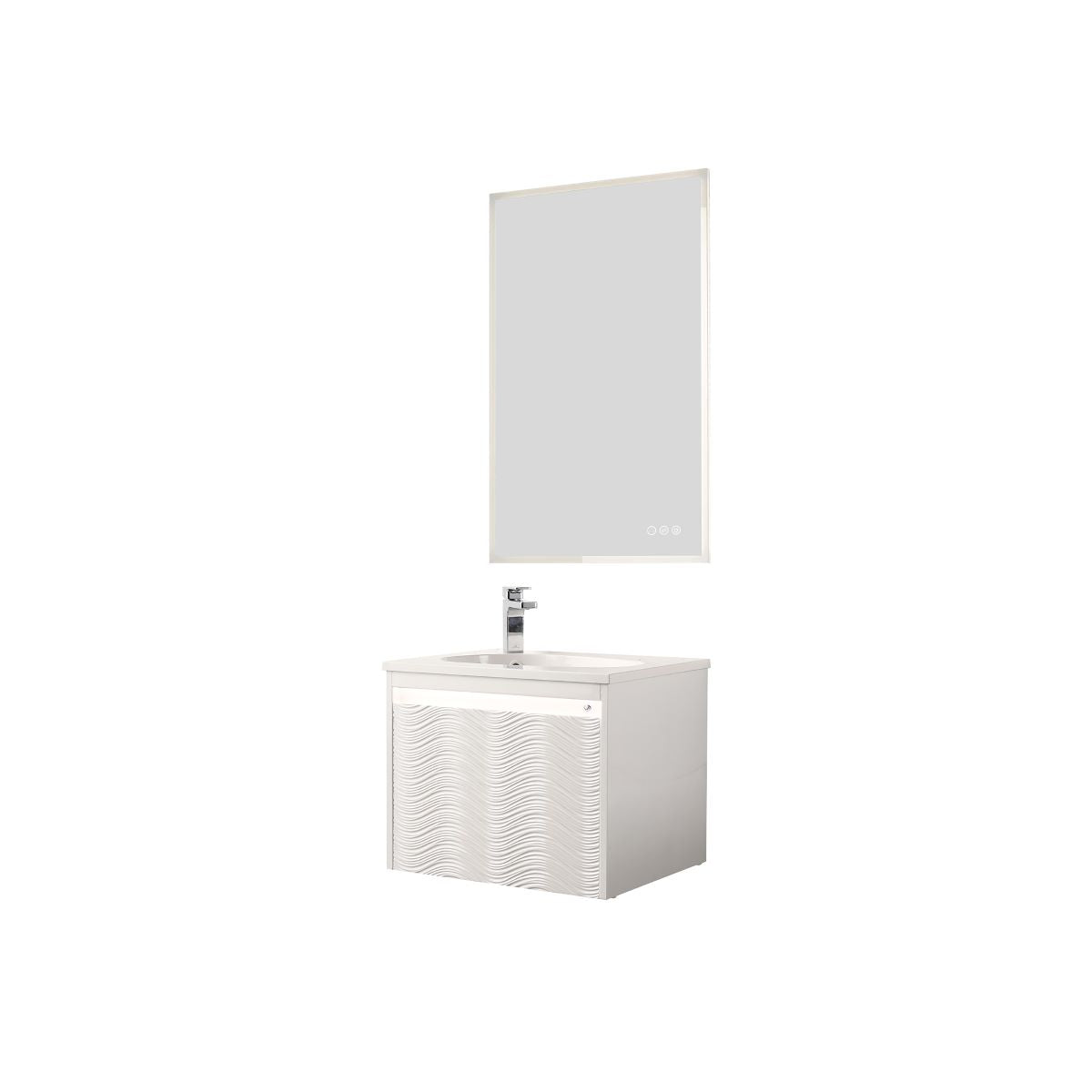 Voyage 24″ Vanity With Droplet-Shaped Basin (LED Illuminated)