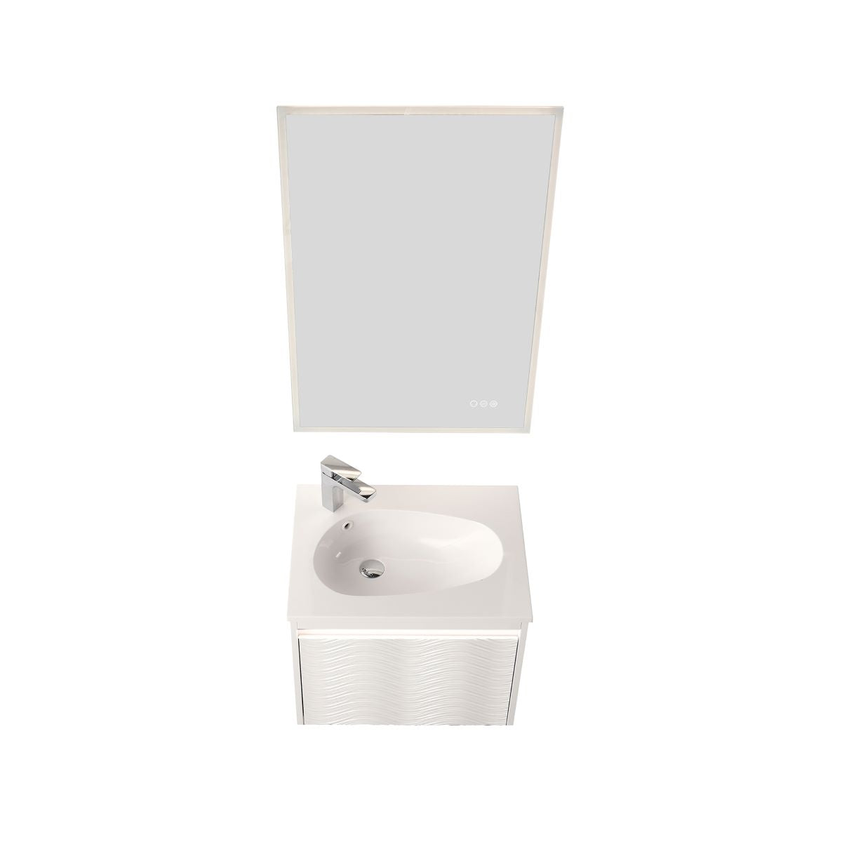 Voyage 24″ Vanity With Droplet-Shaped Basin (LED Illuminated)