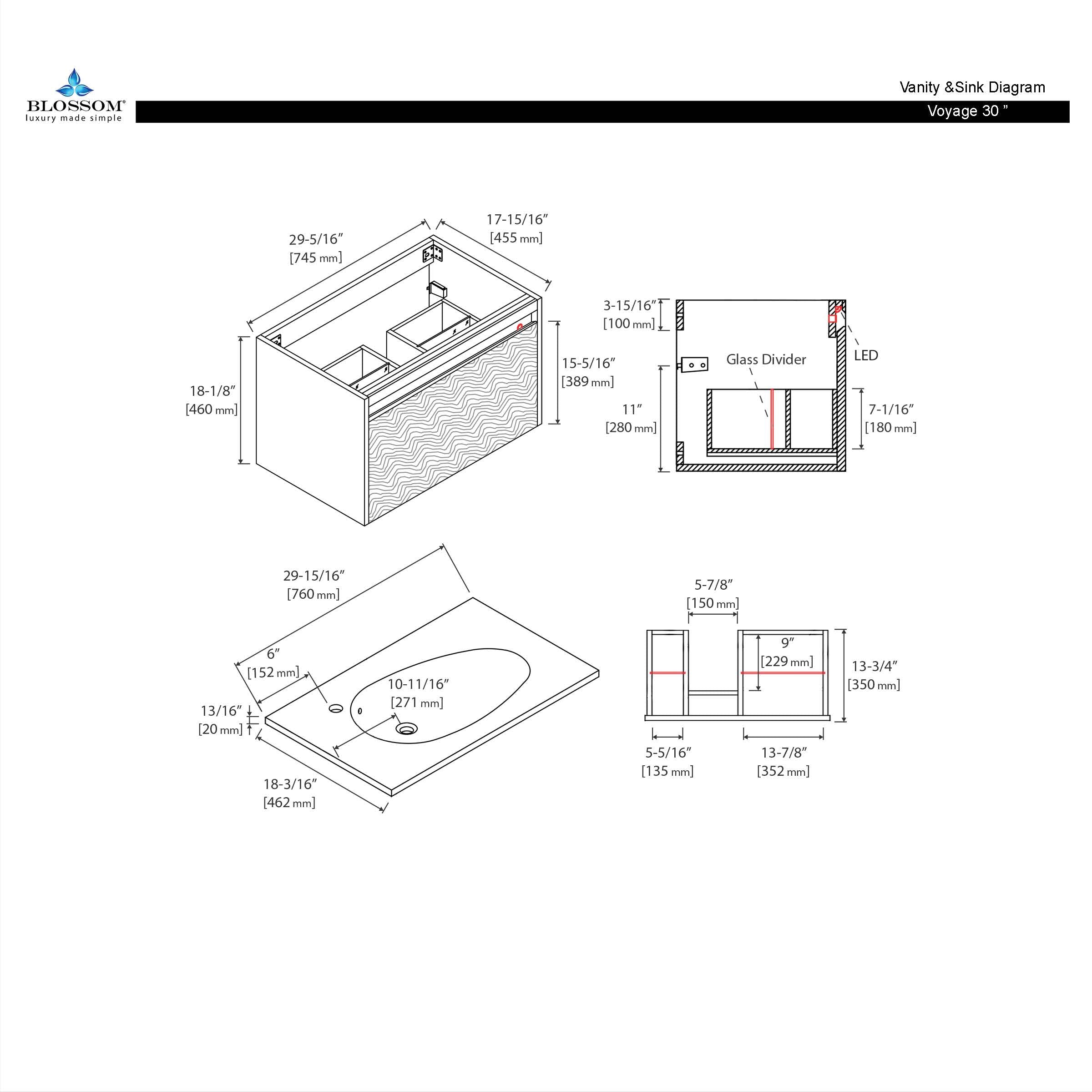 Voyage 30″ Vanity (LED Illuminated) With Regular Sink is Coming…
