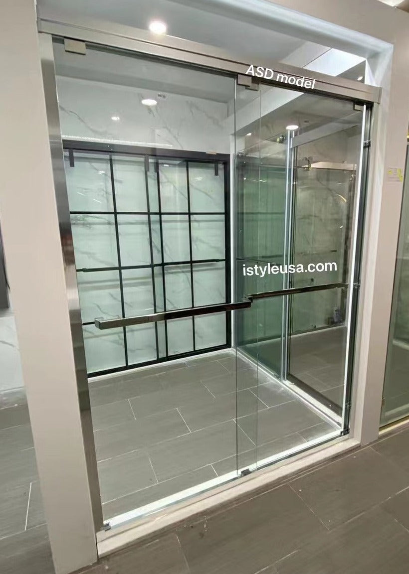 56" ASD Series Bypass Shower Door with Klearteck Treatment (5/16" Thickness) (Silver /Chrome)