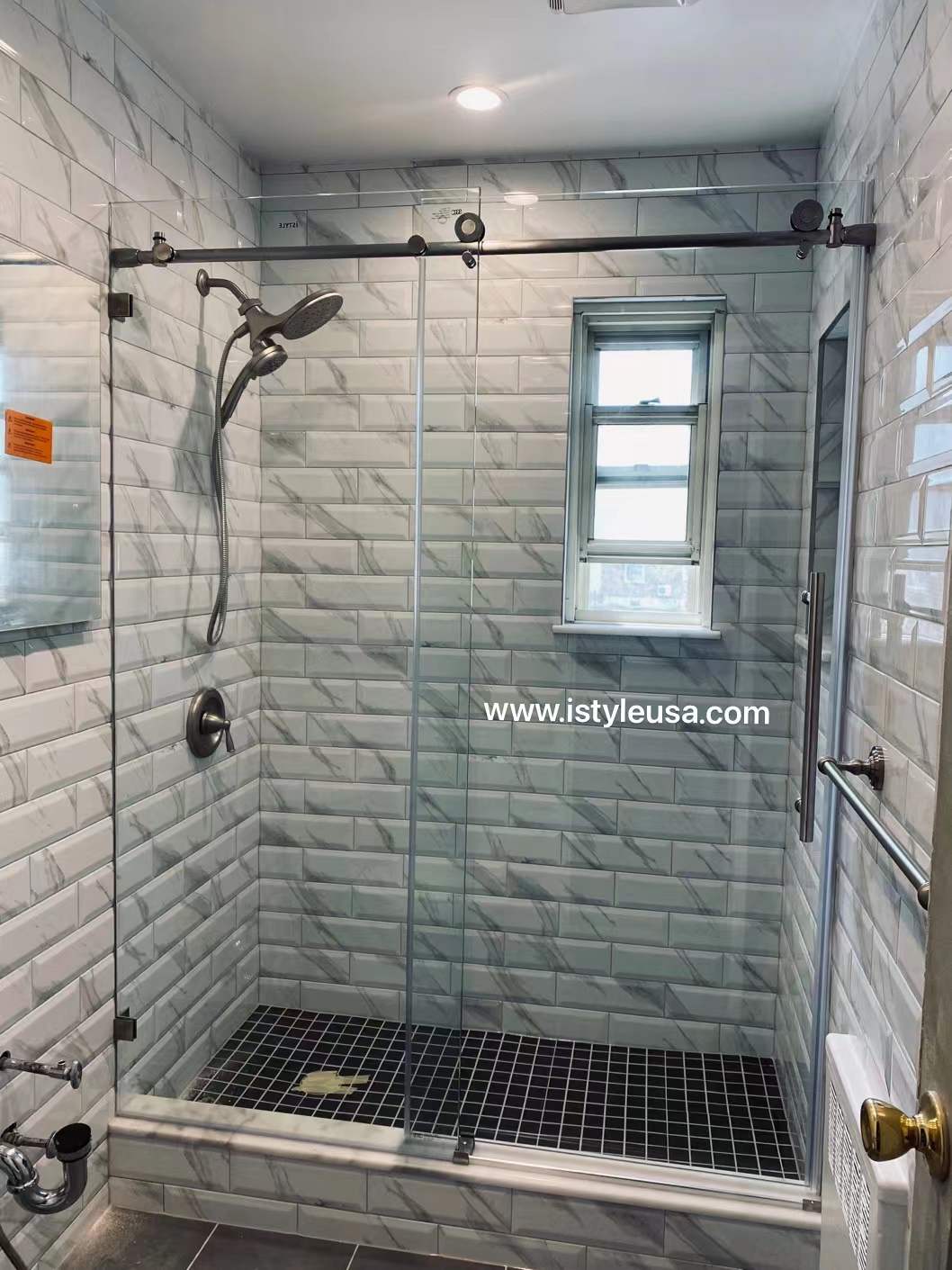 BR01 Joseph Frameless Single Sliding Shower Door with Klearteck Treatment (3/8" Thickness) (Chrome)