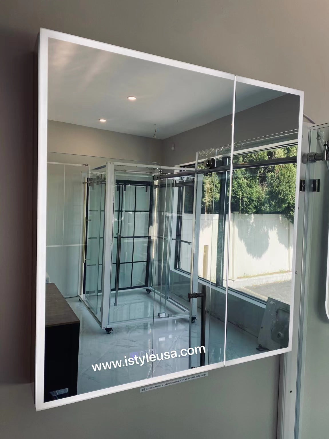 24" Alicia MC Series LED Medicine Cabinet (Surface Mount/Recessed) (Left Hinge)