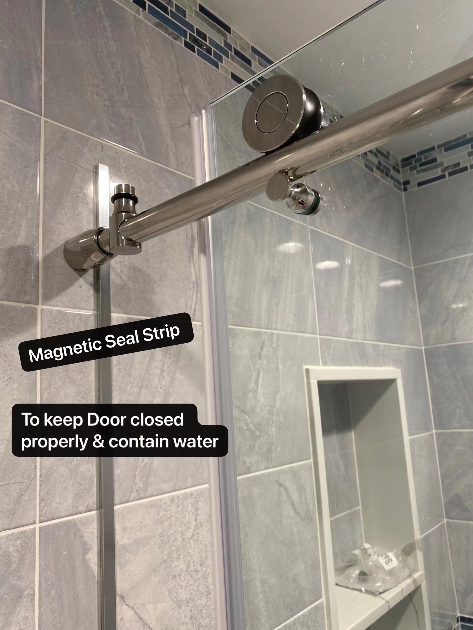 BR01 Joseph Frameless Single Sliding Shower Door with Klearteck Treatment (3/8" Thickness) (Chrome)