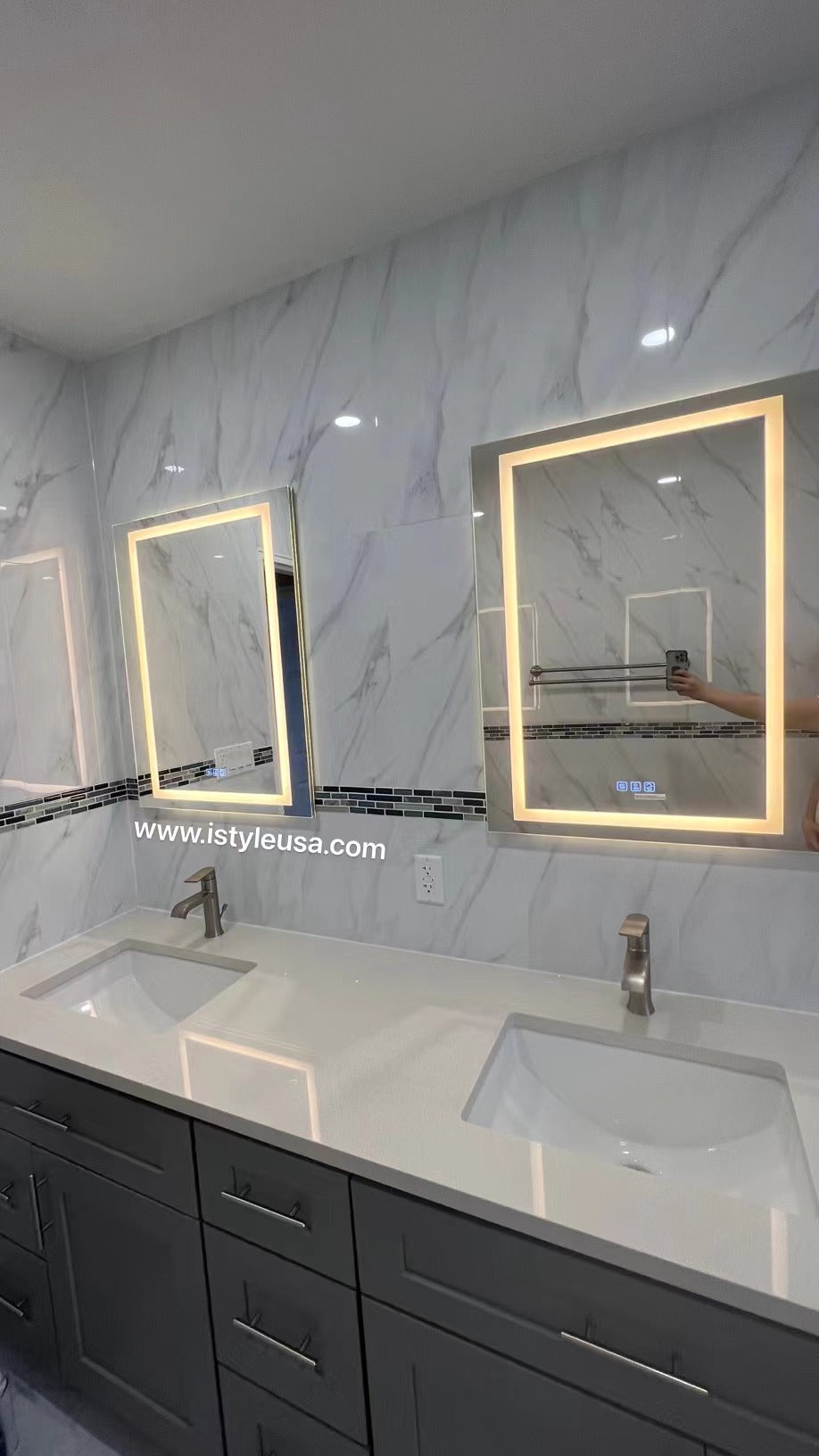 24" LED Ana Medicine Cabinet (Surface Mount/Recessed) (Left Hinge)