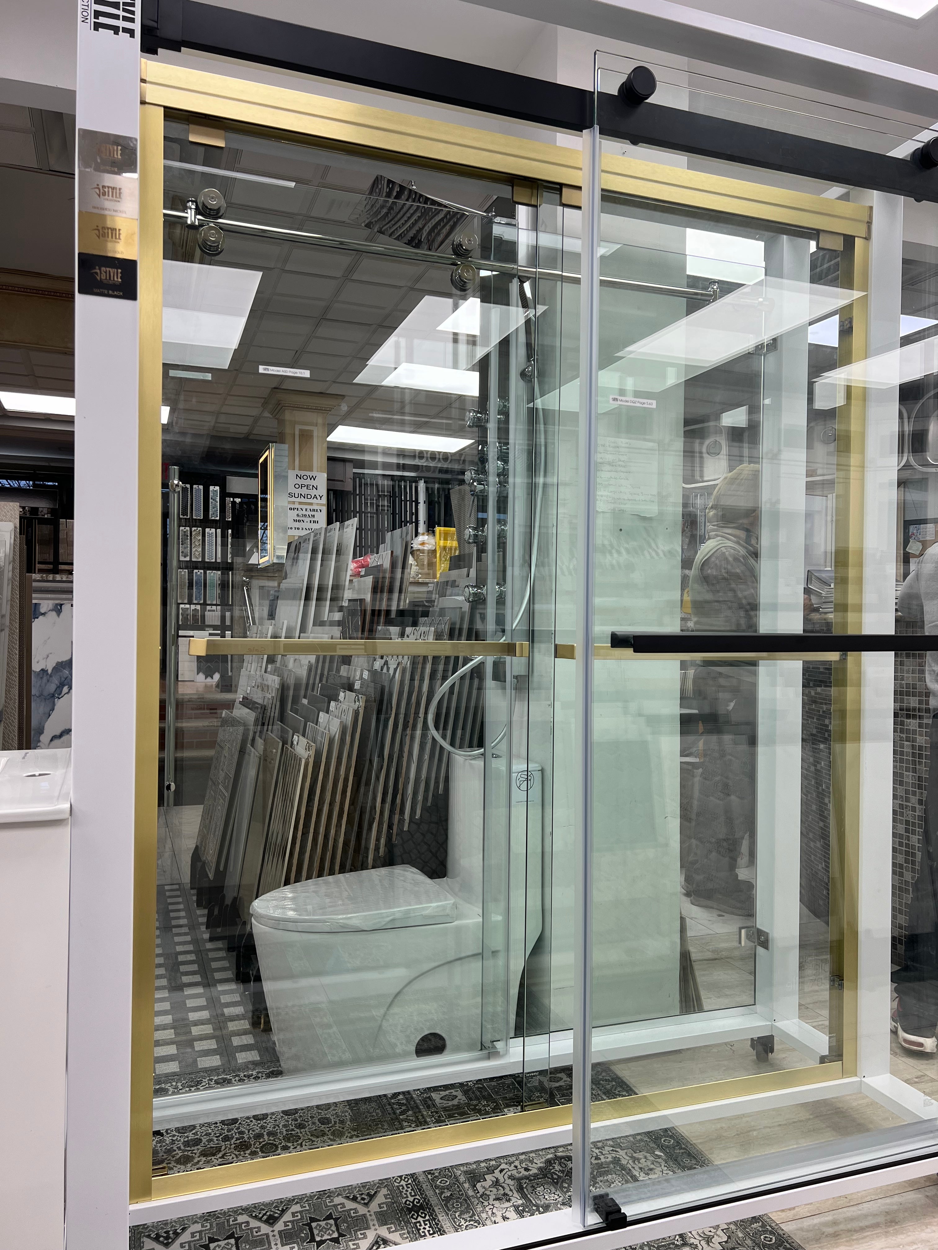 60" ASD Series Bypass Tub Door with Klearteck Treatment (5/16" Thickness) (Brushed Gold)