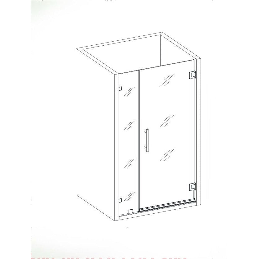 2PC Miko Hinges Door on Wall (Brushed Nickel)