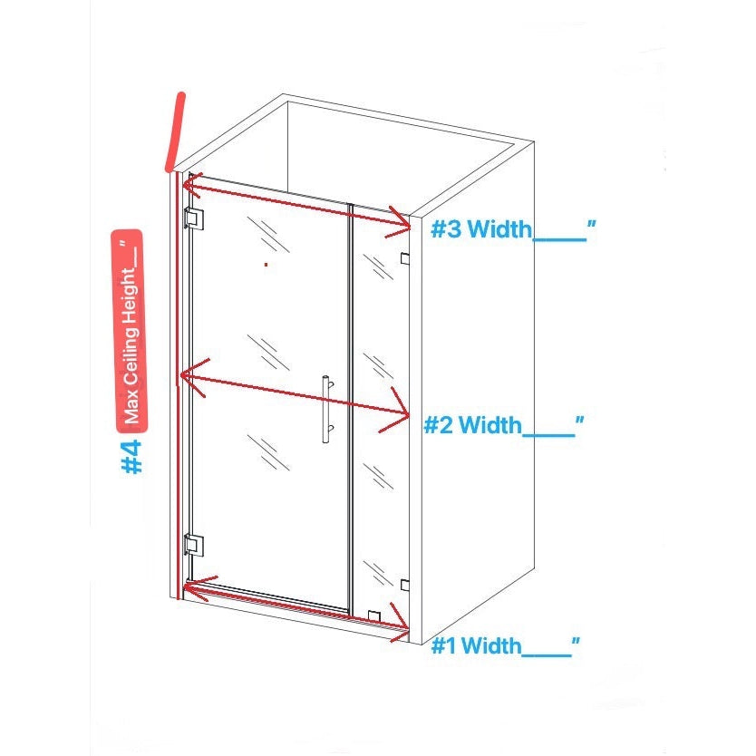 3PC Miko Hinges Door on Glass (Brushed Nickel)