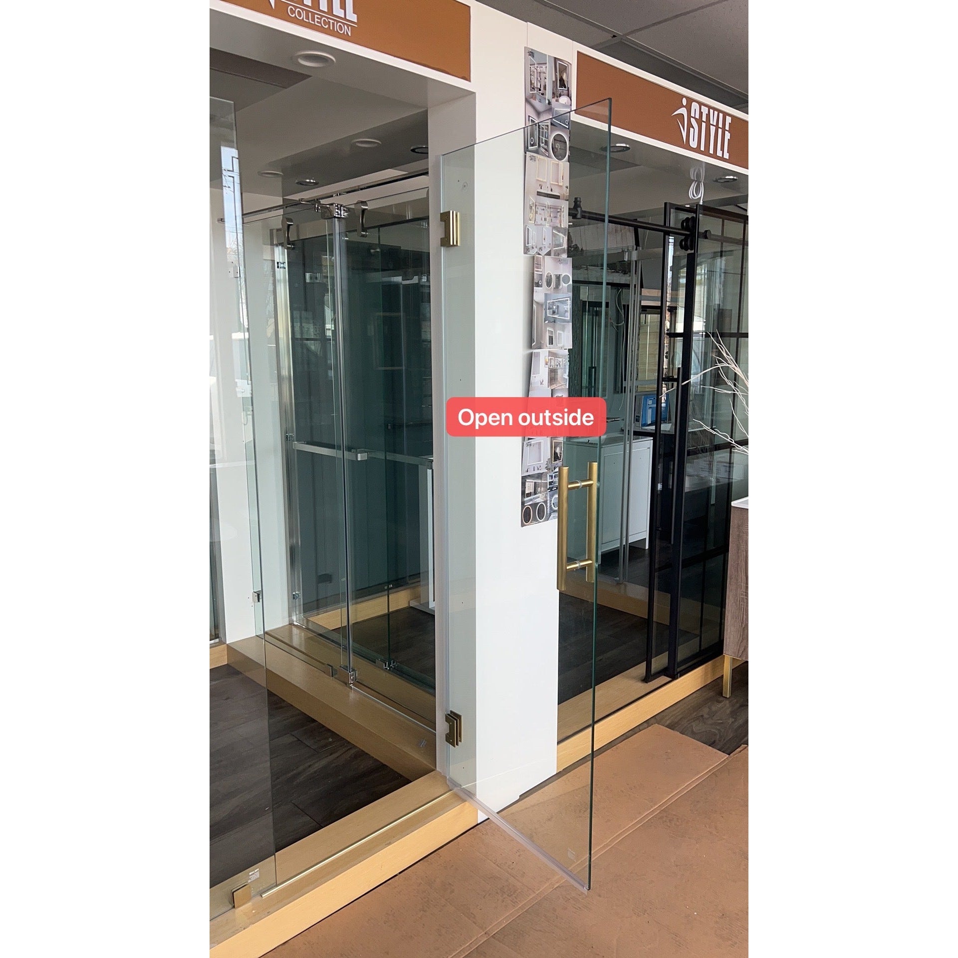 3PC Miko Hinges Door on Glass (Matte Black)