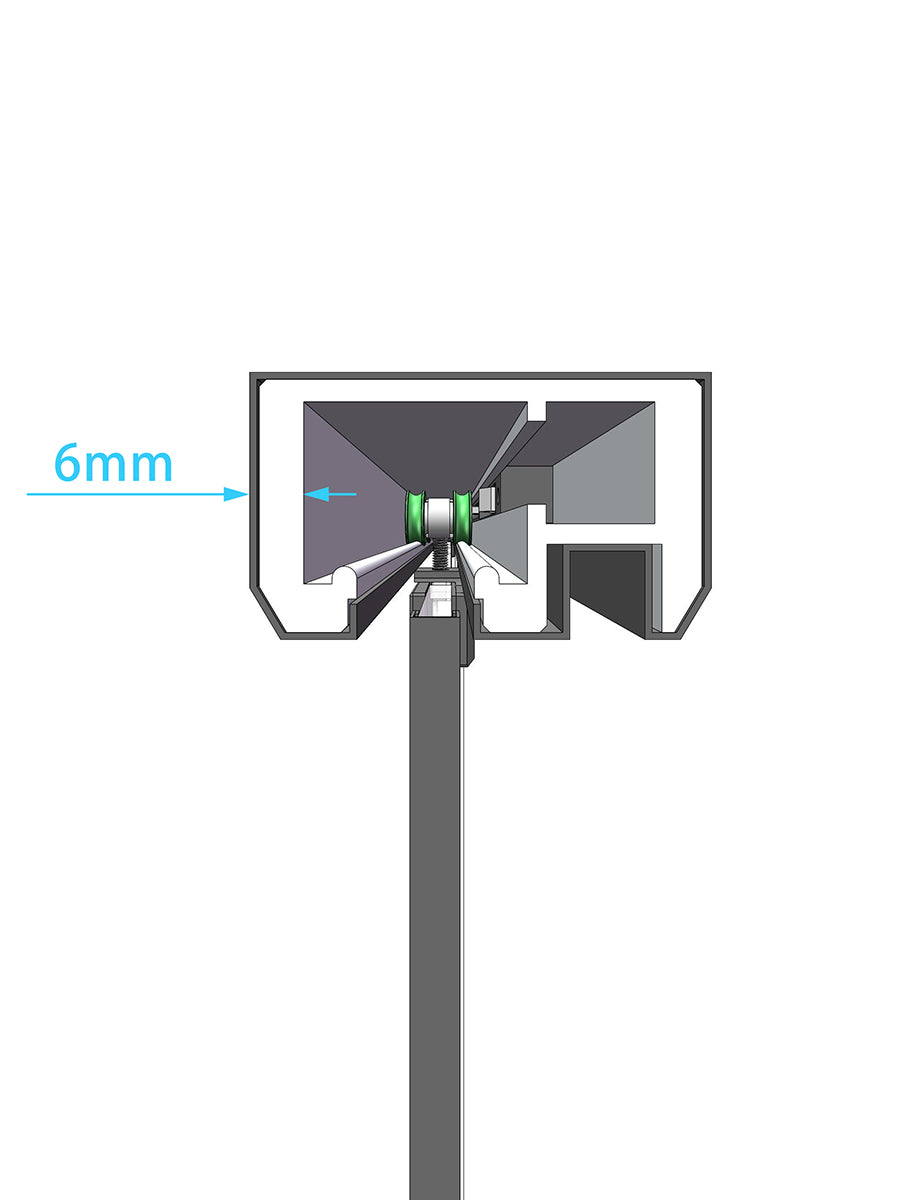 54" Karina Series Minimalist Shower Door with a Single Sliding Door (Brushed Nickel)