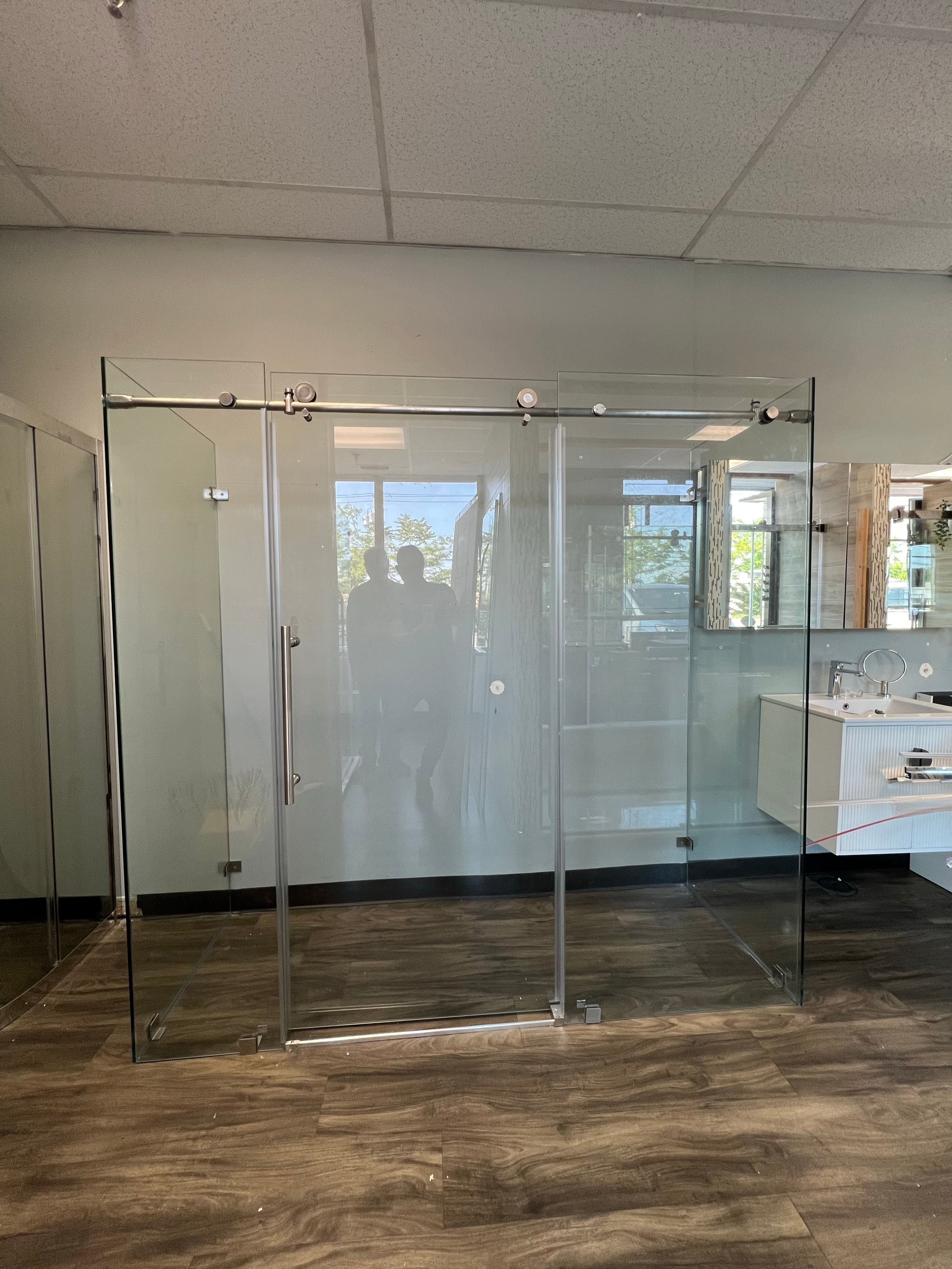 84"-96" Width Custom Frameless Enclosures (3/8" thickness) (Chrome/Brushed Nickel/Matte Black/ Brushed Gold)