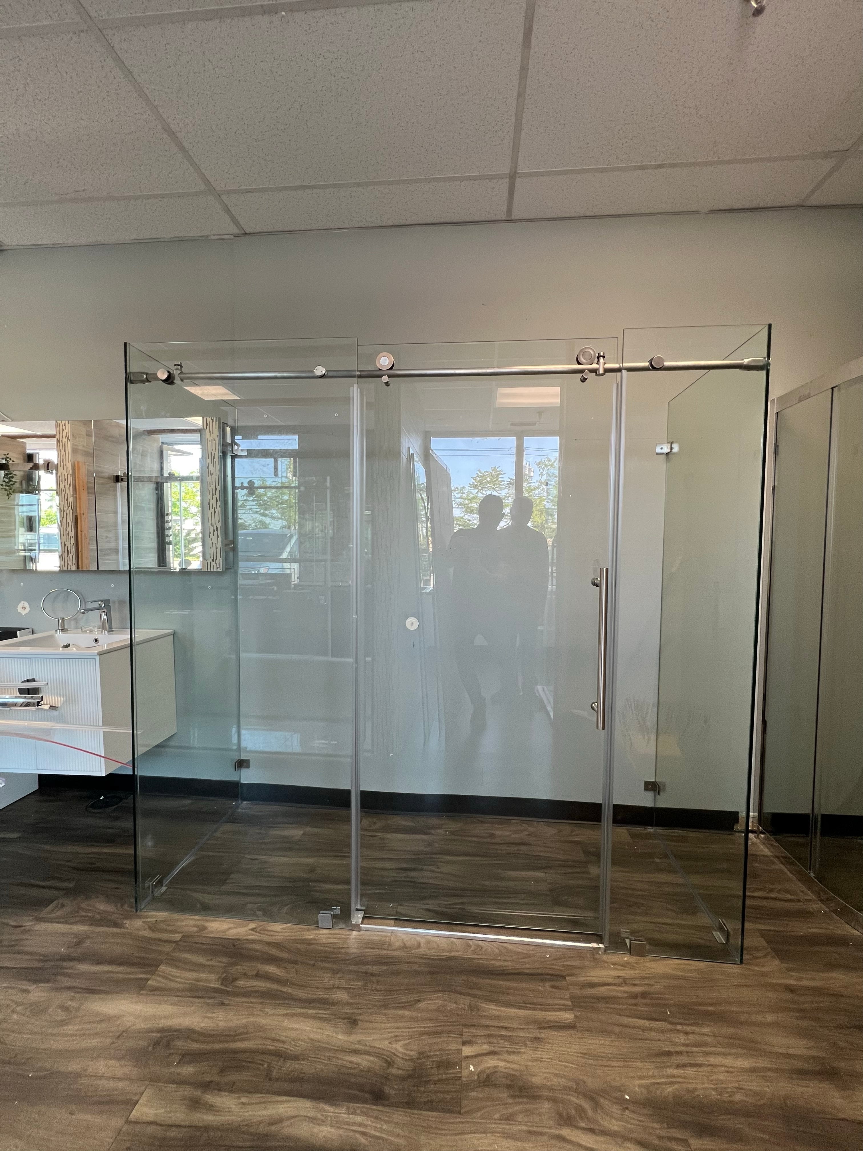 84"-96" Width Custom Frameless Enclosures (3/8" thickness) (Chrome/Brushed Nickel/Matte Black/ Brushed Gold)