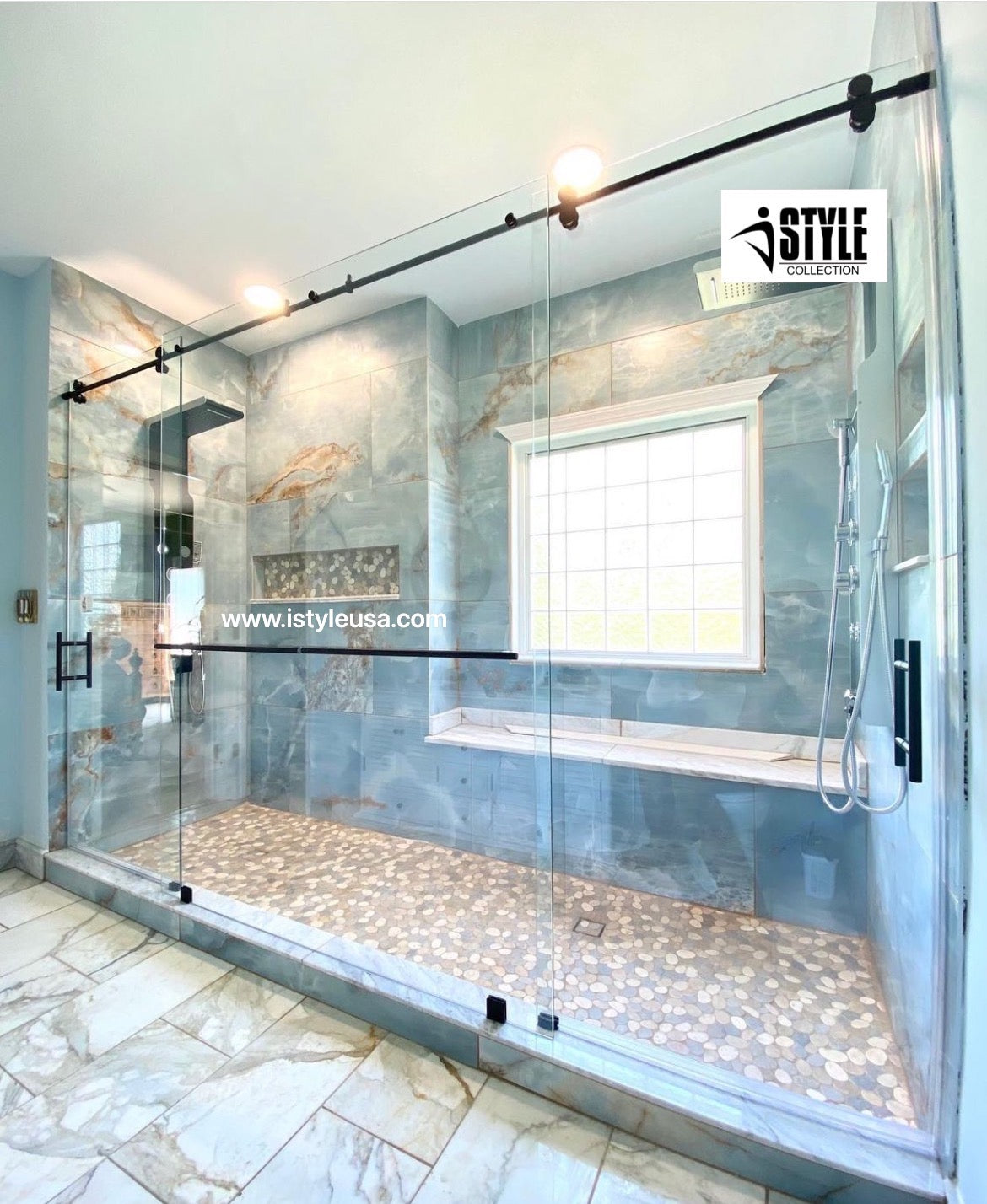 84"-96" Width Custom Frameless Enclosures (3/8" thickness) (Chrome/Brushed Nickel/Matte Black/ Brushed Gold)