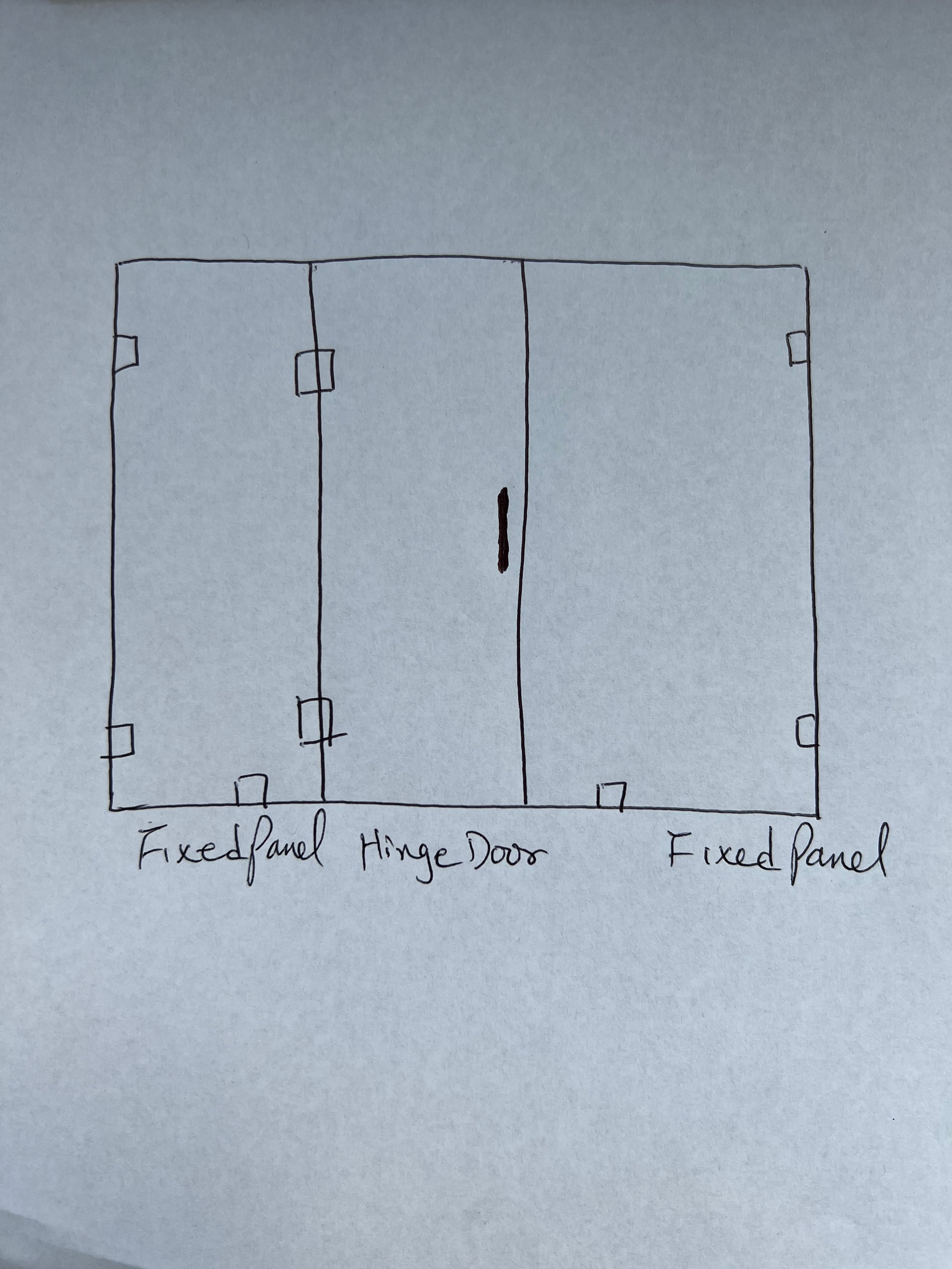 3PC Miko Hinges Door on Glass (Brushed Gold)