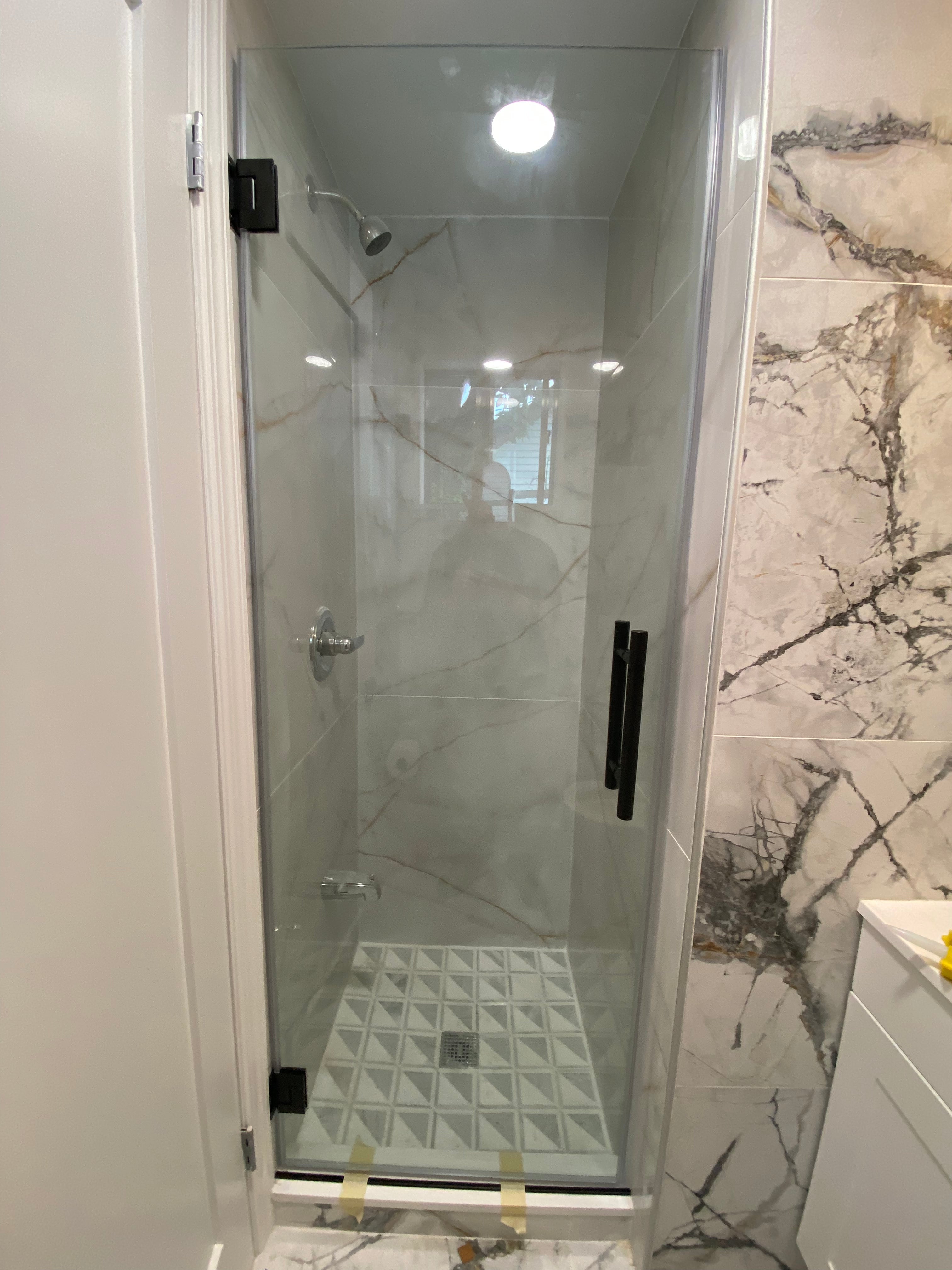 Pre-Made glass only for  hinge custom Door  3/8"