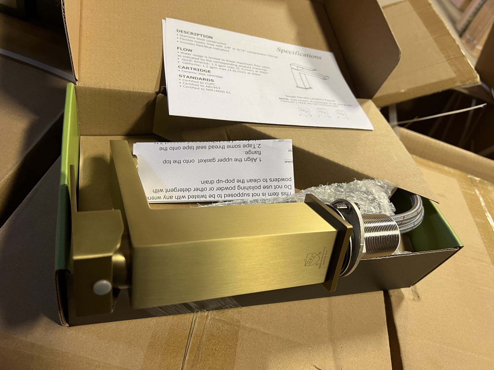 F231 Single Hole Basin Faucet with Pop Up (Brushed Gold)