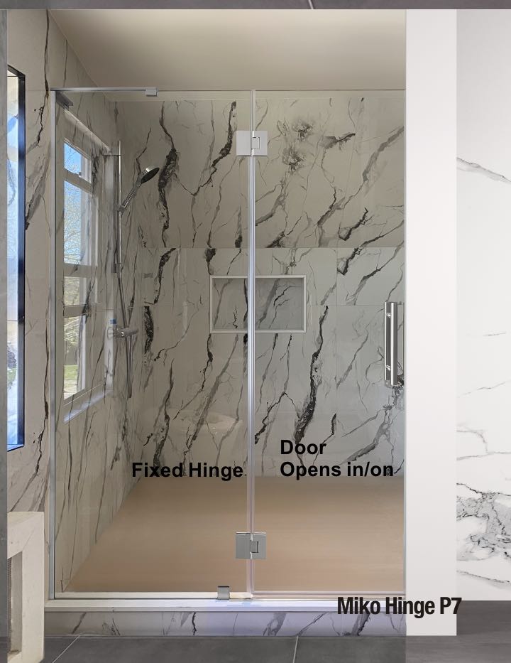 *NEW 2PC Miko Hinge on Glass Hinge Series C (Brushed Nickel)