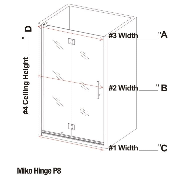 *NEW 2PC Miko Hinge on Glass Hinge Series C (Brushed Nickel)