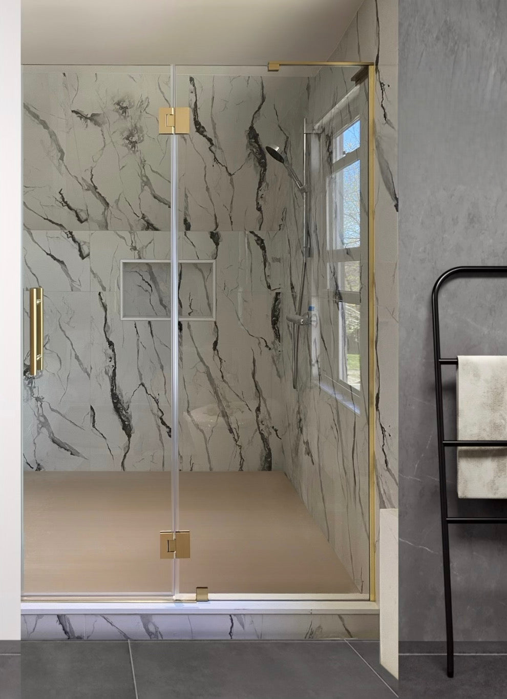 *NEW 2PC Miko Hinge on Glass (Hinge Series C) (Brushed Gold)