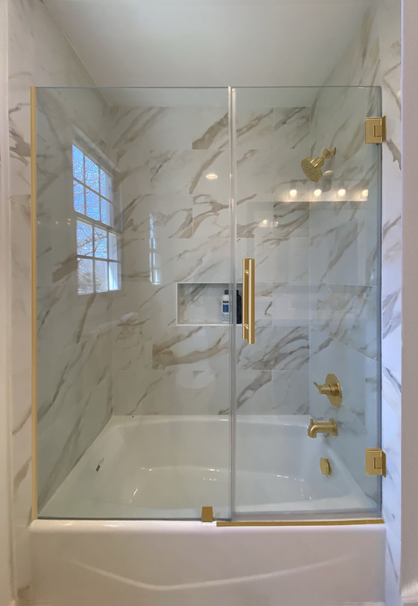 2PC Miko Tub Hinge On Wall (Hinge Series J) (Brushed Gold)