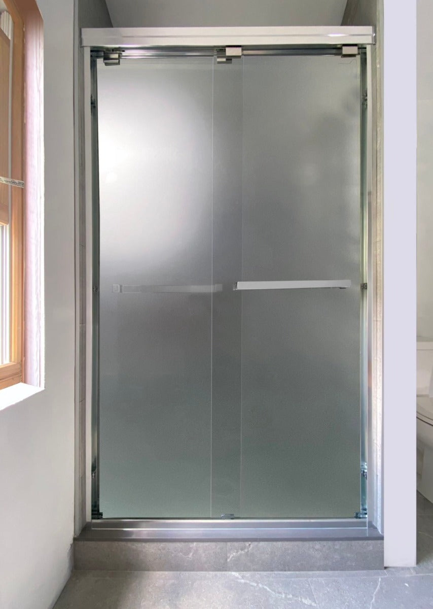 60" Frosted ASD Series Bypass Shower Door (5/16" Thickness) (Silver /Chrome) Low Ceiling 72" Privacy