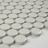Almond Glossy Penny Round Mosaic