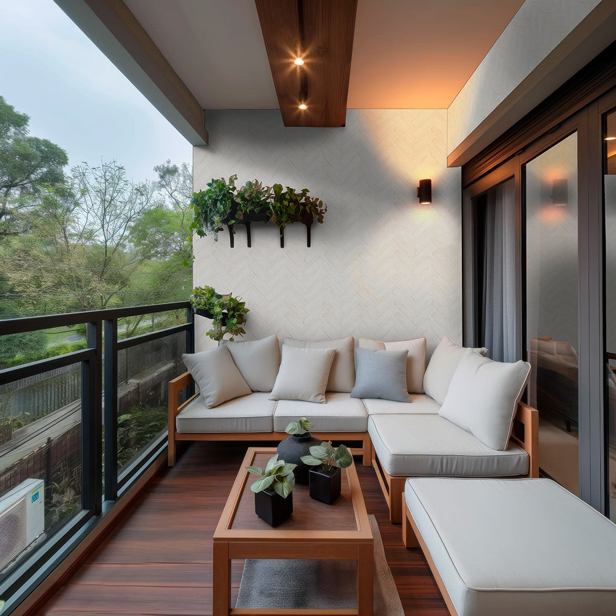 Alpine White Clay Brick Herringbone 2.25x7.5