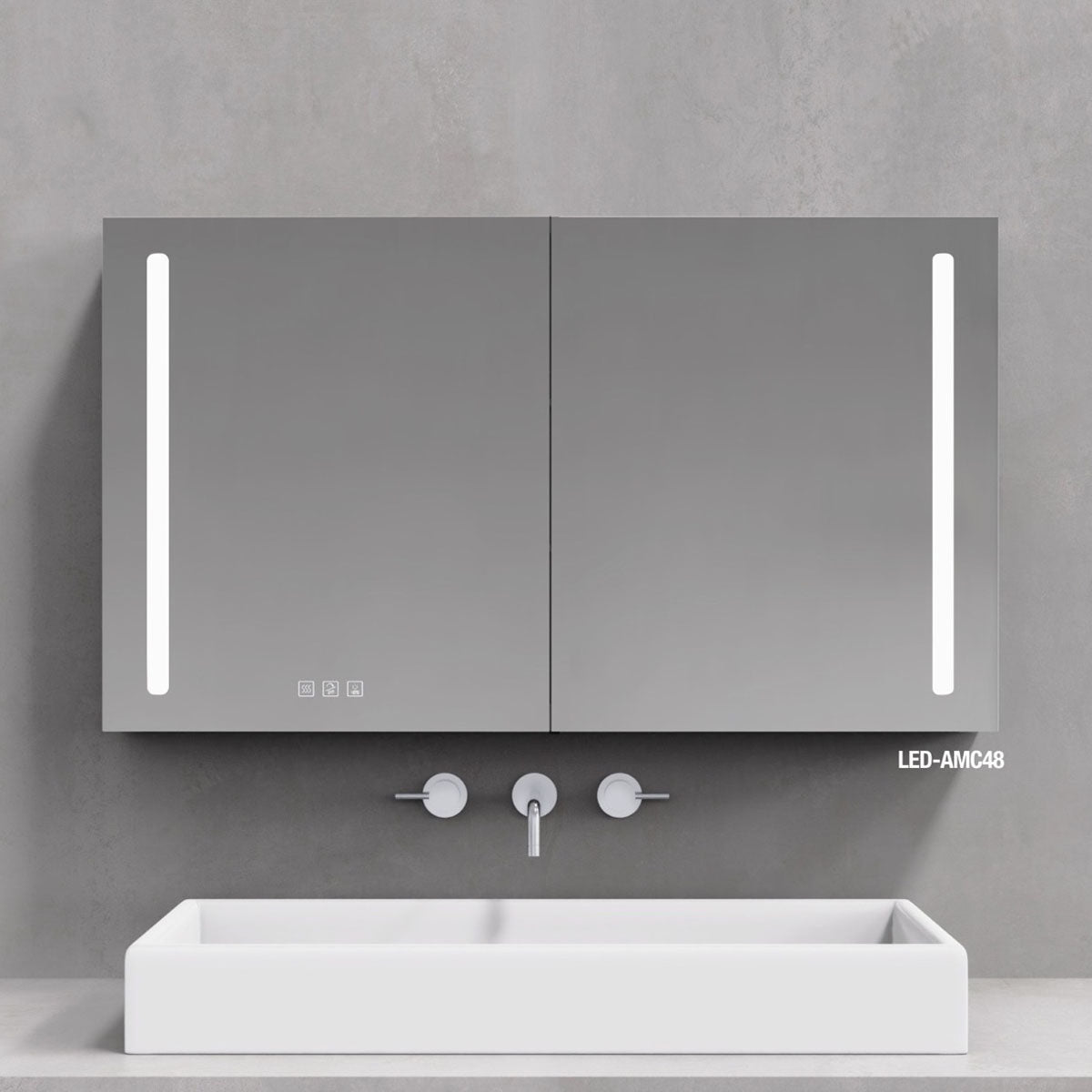 24" LED Aluminum Medicine Cabinet (Surface Mount/Recessed)