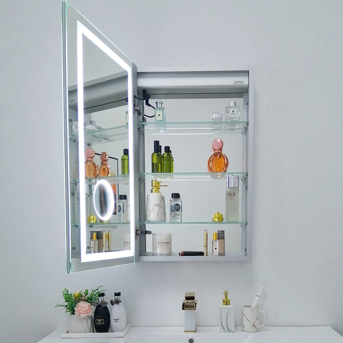 20" LED Ana Medicine Cabinet (Surface Mount/Recessed) (Left Hinge)