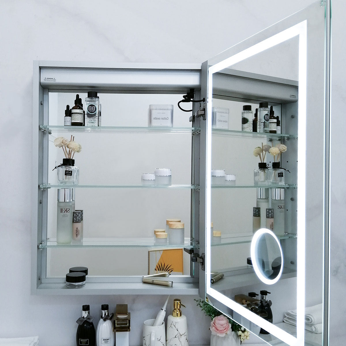 24" LED Ana Medicine Cabinet (Surface Mount/Recessed) (Left Hinge)