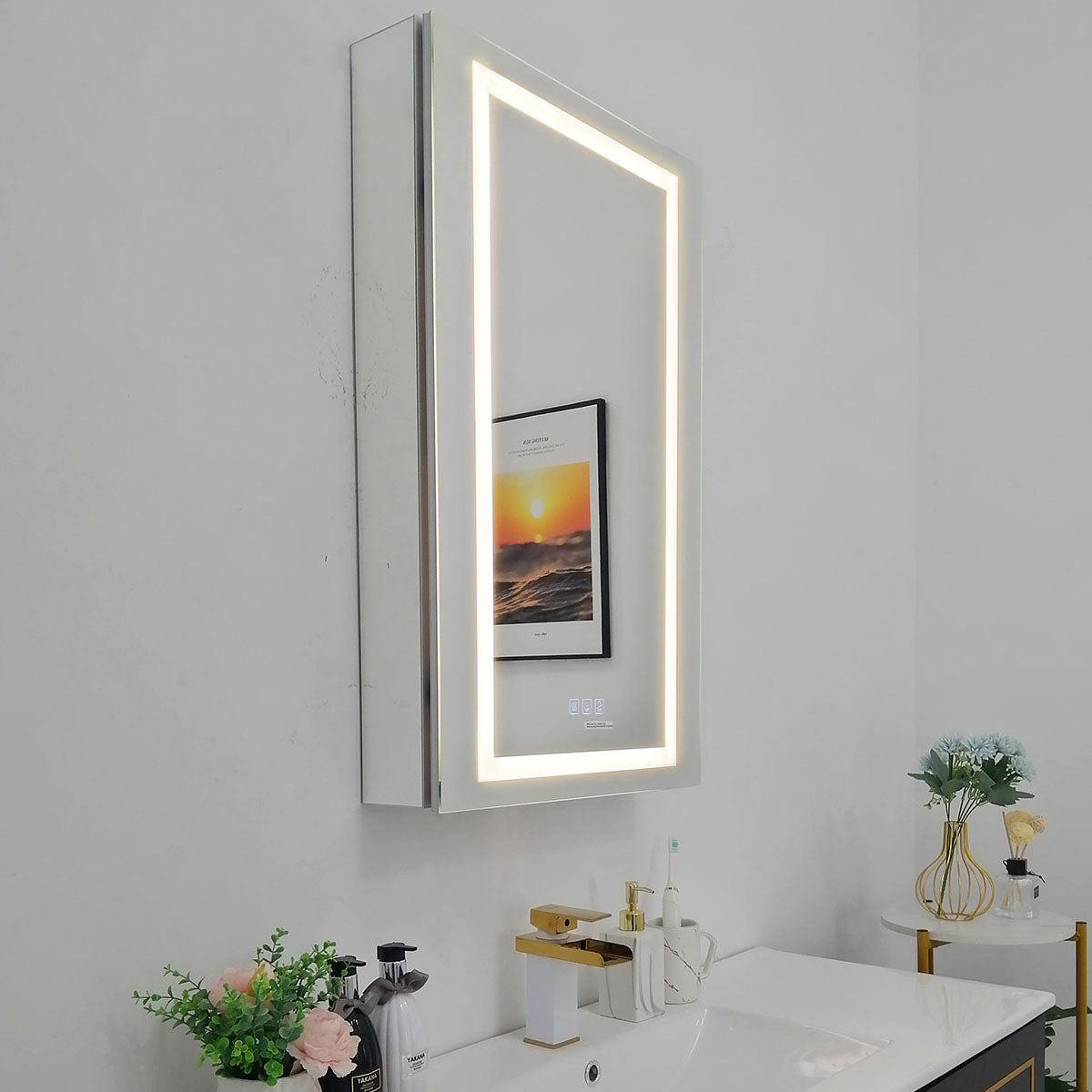 20" LED Ana Medicine Cabinet (Surface Mount/Recessed) (Left Hinge)